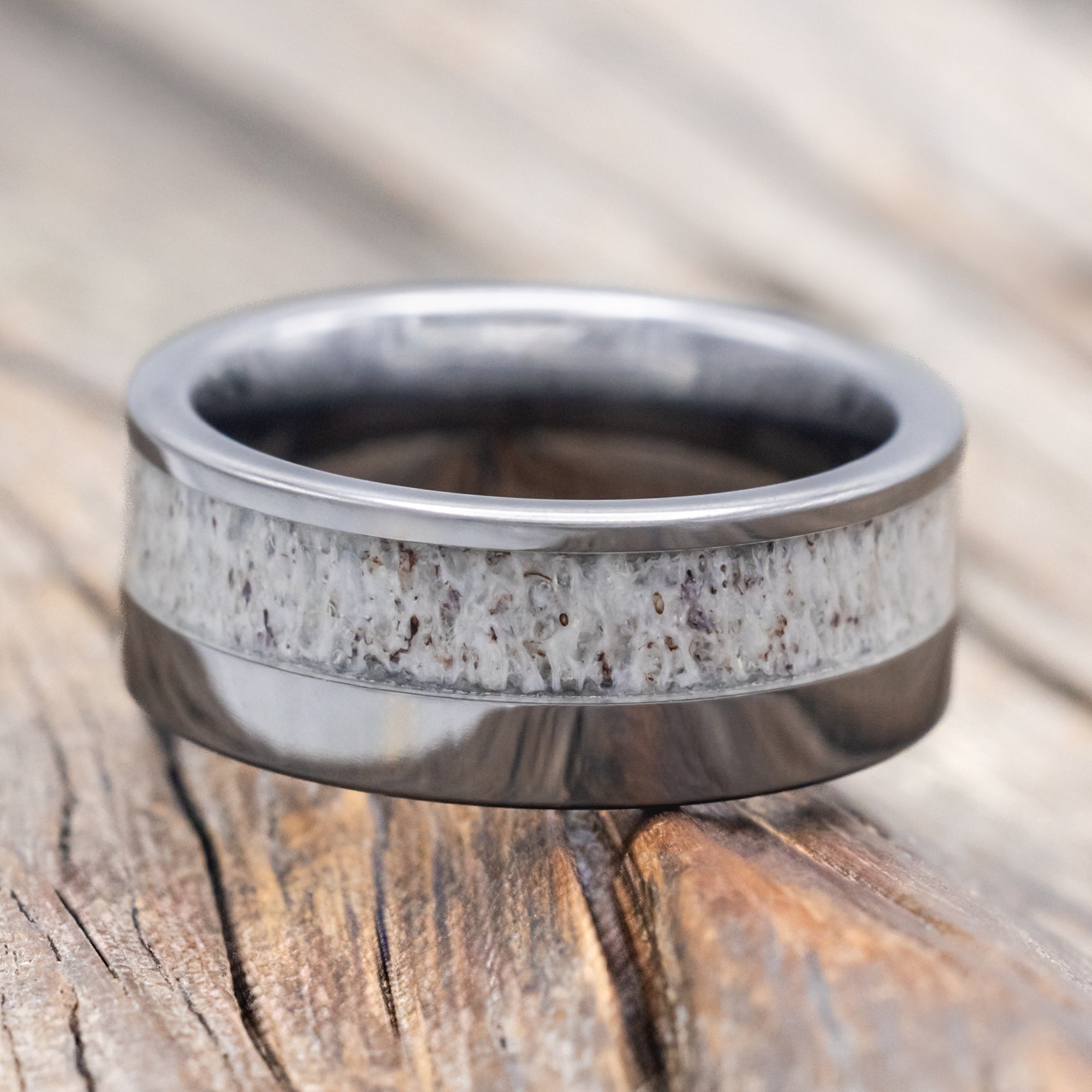 "TANNER" - ELK ANTLER WEDDING BAND-Staghead Designs