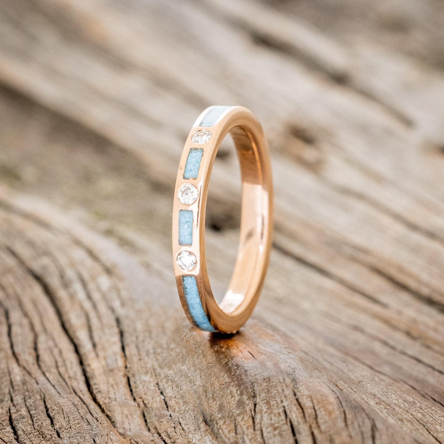 TURQUOISE & DIAMONDS STACKING BAND-1