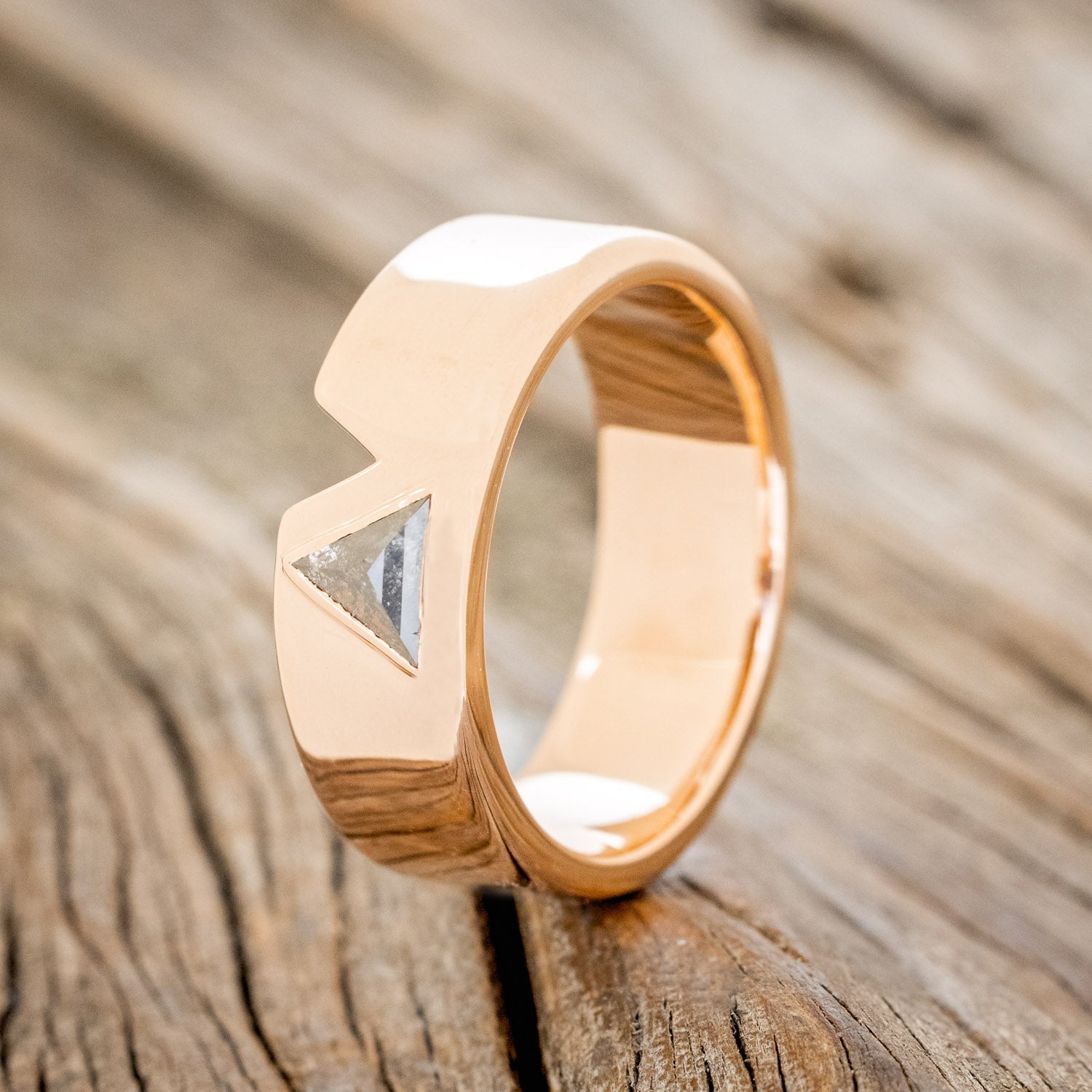 "VALENTINO" - TRIANGLE SALT & PEPPER DIAMOND WEDDING BAND-1