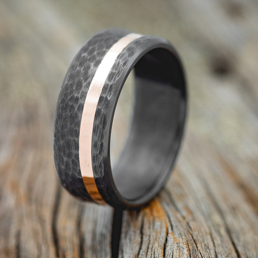 "VERTIGO" - 14K GOLD INLAY WEDDING RING-1