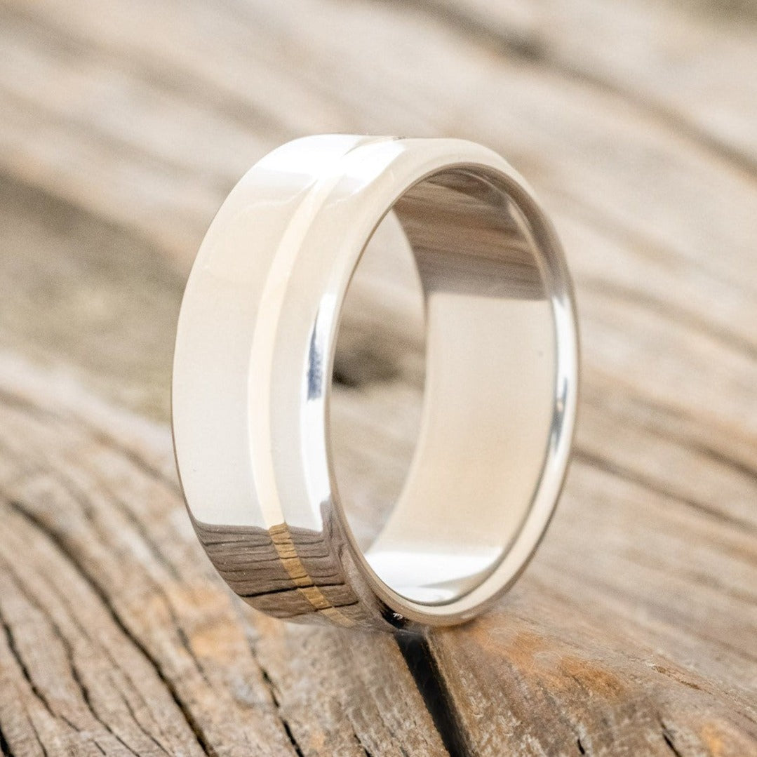 "VERTIGO" - 14K GOLD INLAY WEDDING RING-1