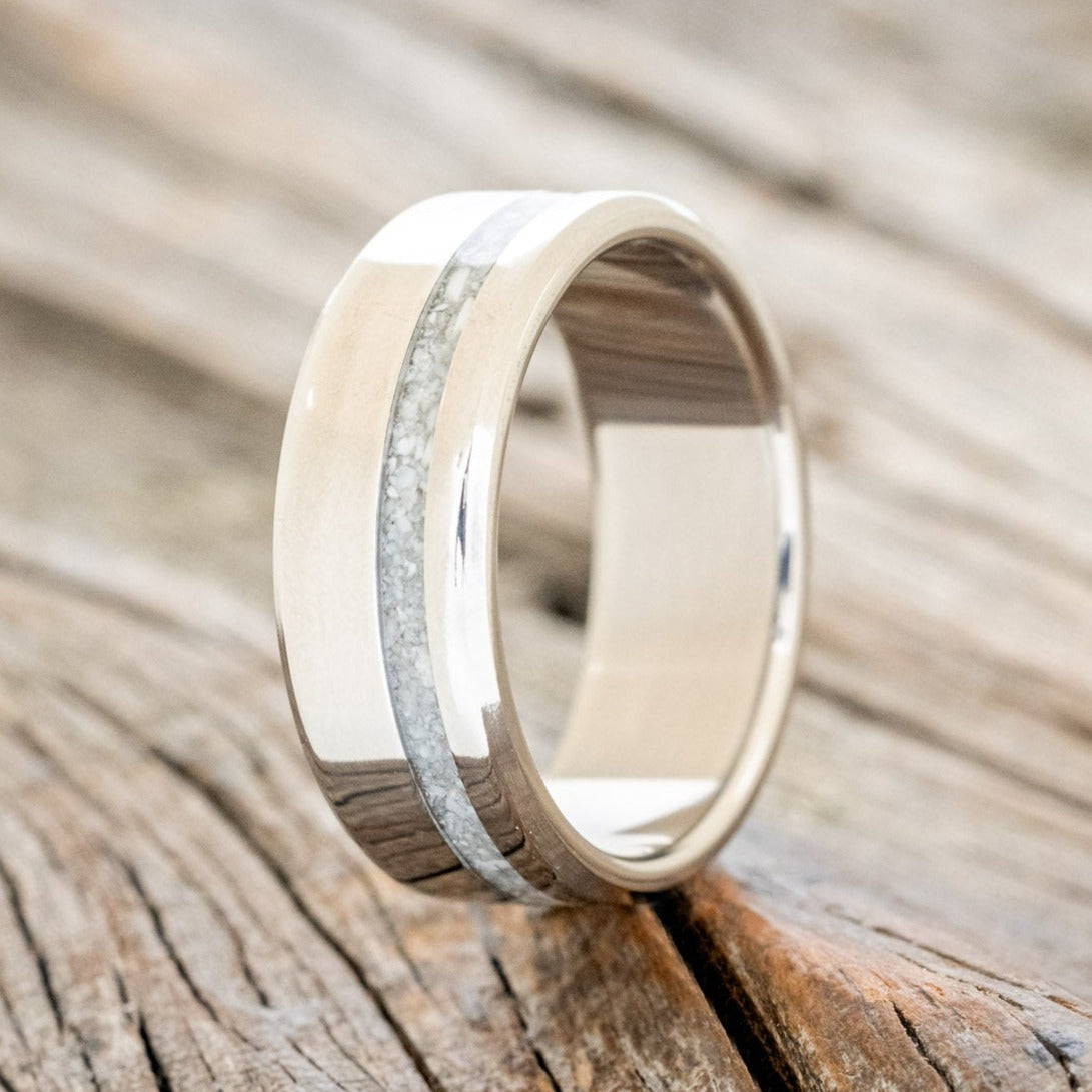 "VERTIGO" - ELK TOOTH IVORY WEDDING RING - READY TO SHIP-1