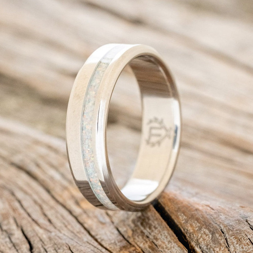 "VERTIGO" - FIRE & ICE OPAL WEDDING BAND-1