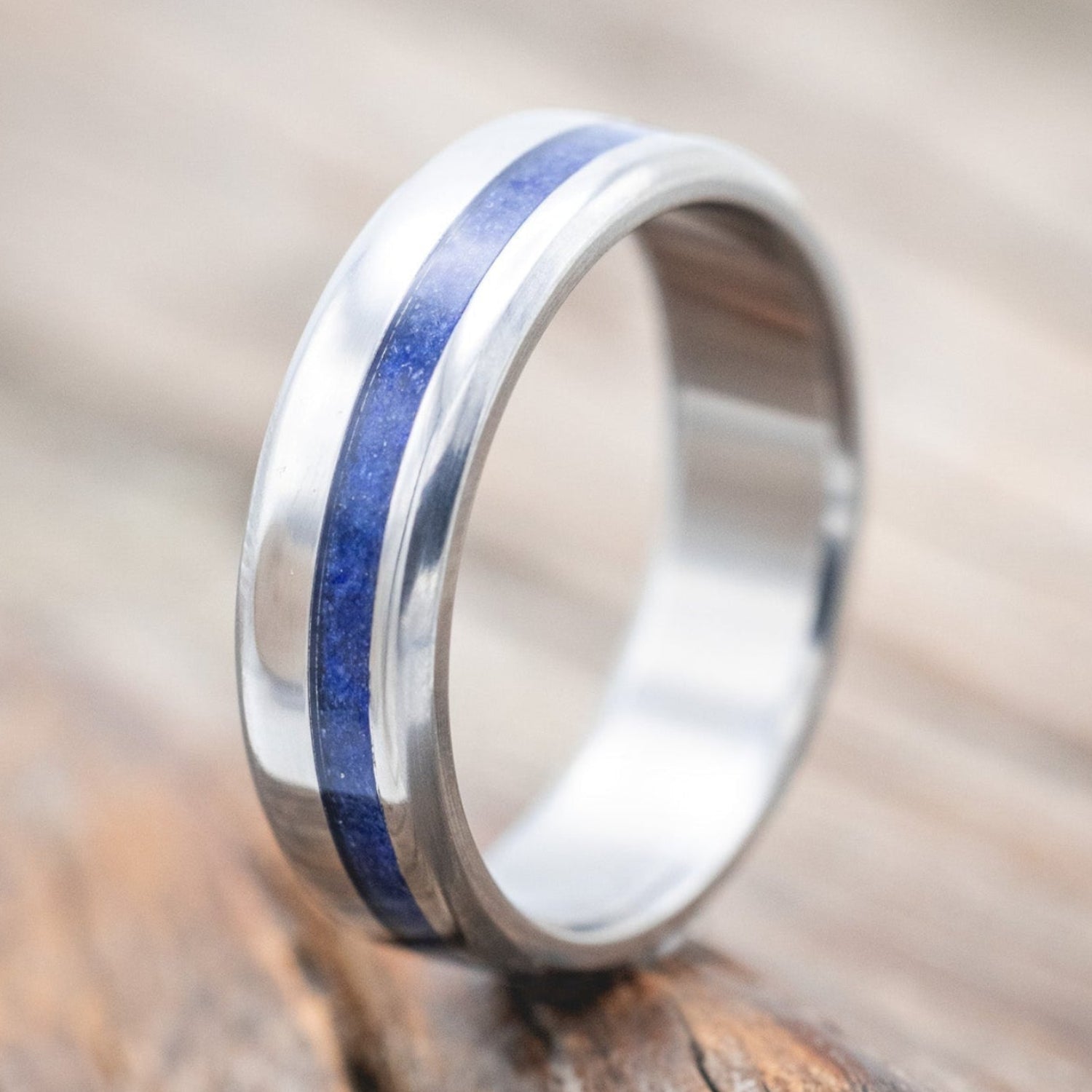 "VERTIGO" - LAPIS LAZULI WEDDING BAND-Staghead Designs