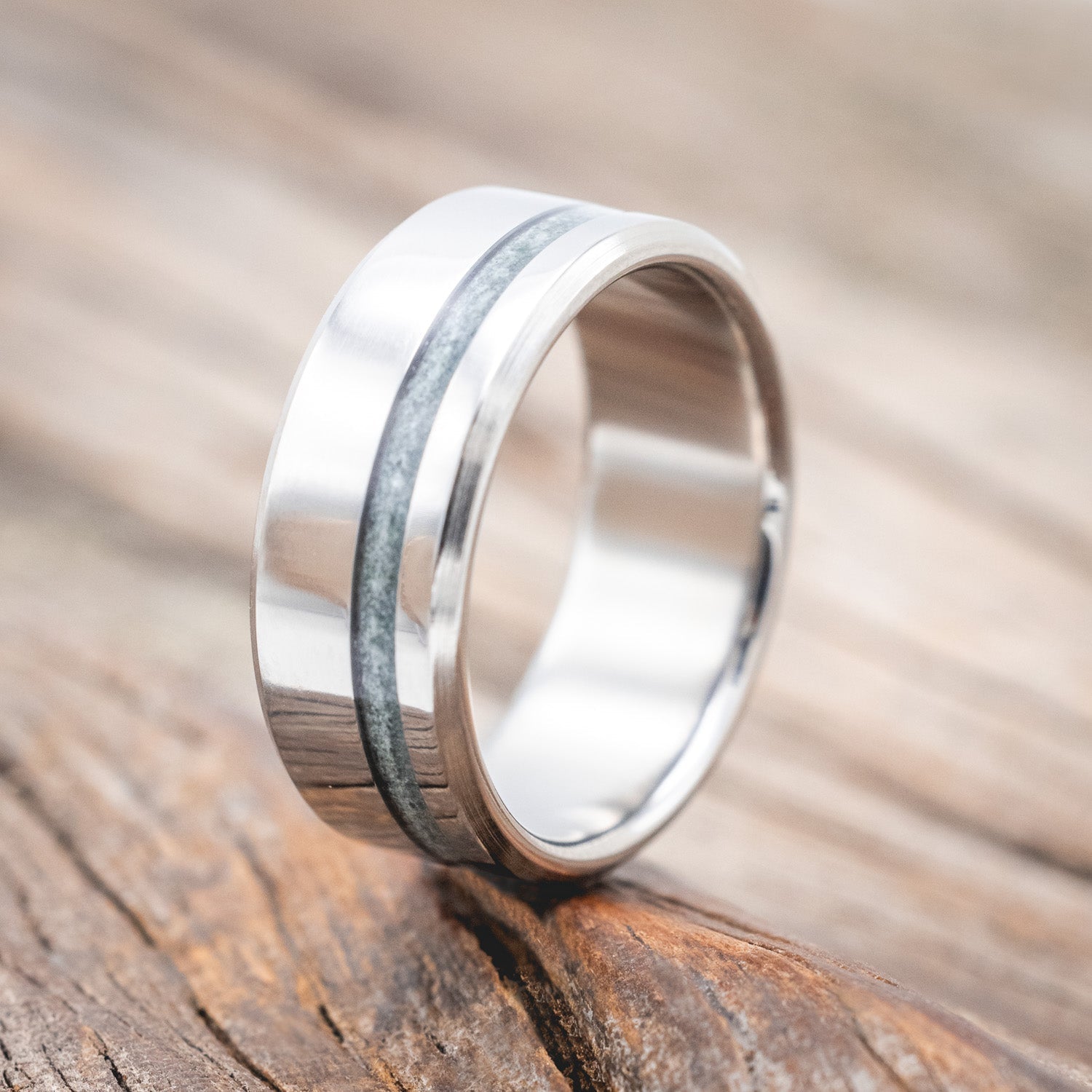 "VERTIGO" - MOSS AGATE WEDDING BAND-Staghead Designs