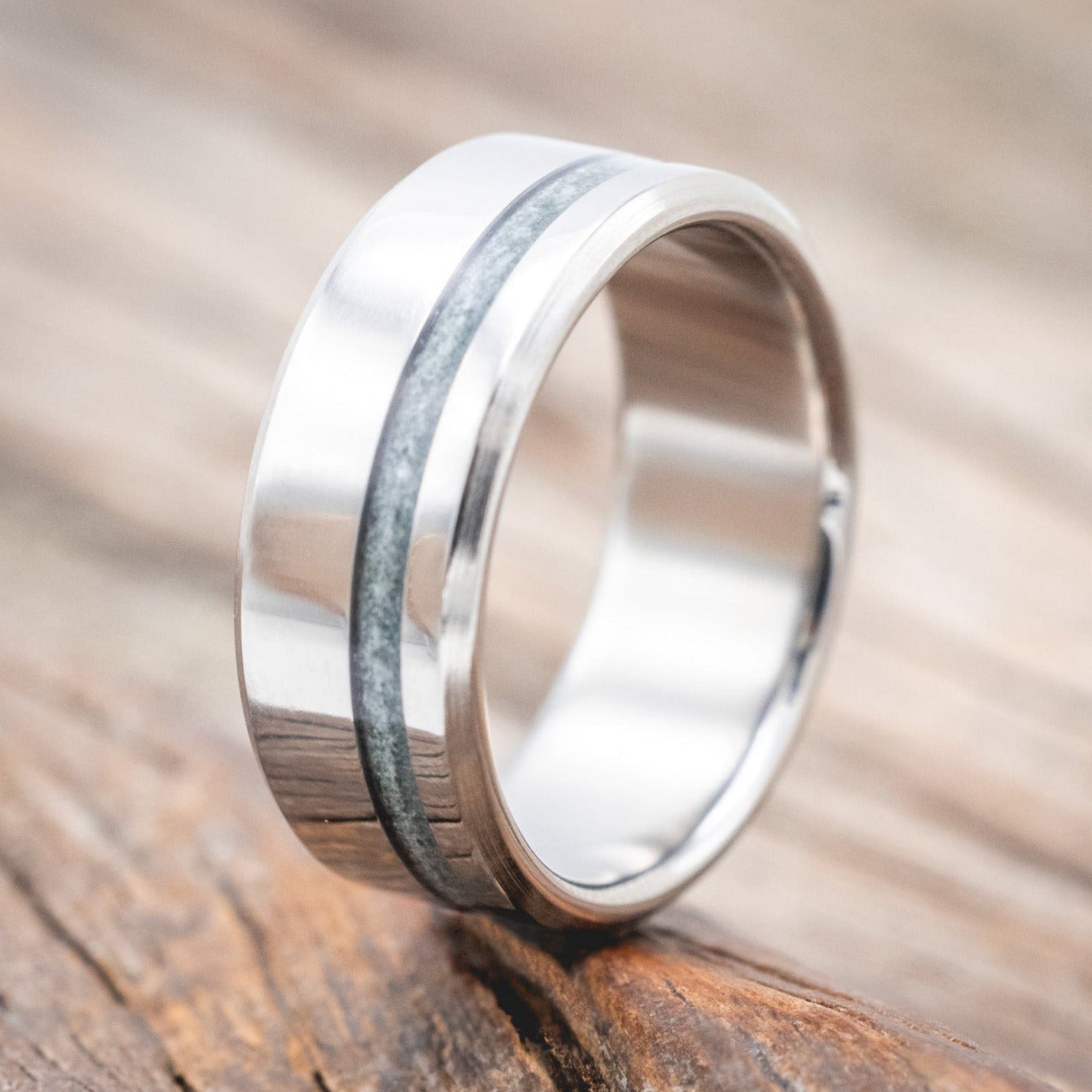 "VERTIGO" - MOSS AGATE WEDDING BAND-Staghead Designs
