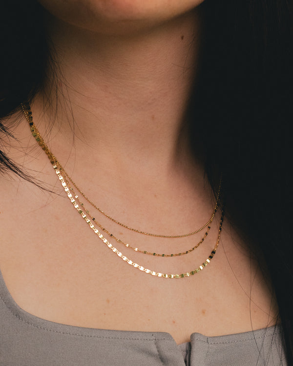 VALENTINO-BEAD TRIPLE STRAND ADJUSTABLE NECKLACE IN 14K YELLOW GOLD-4