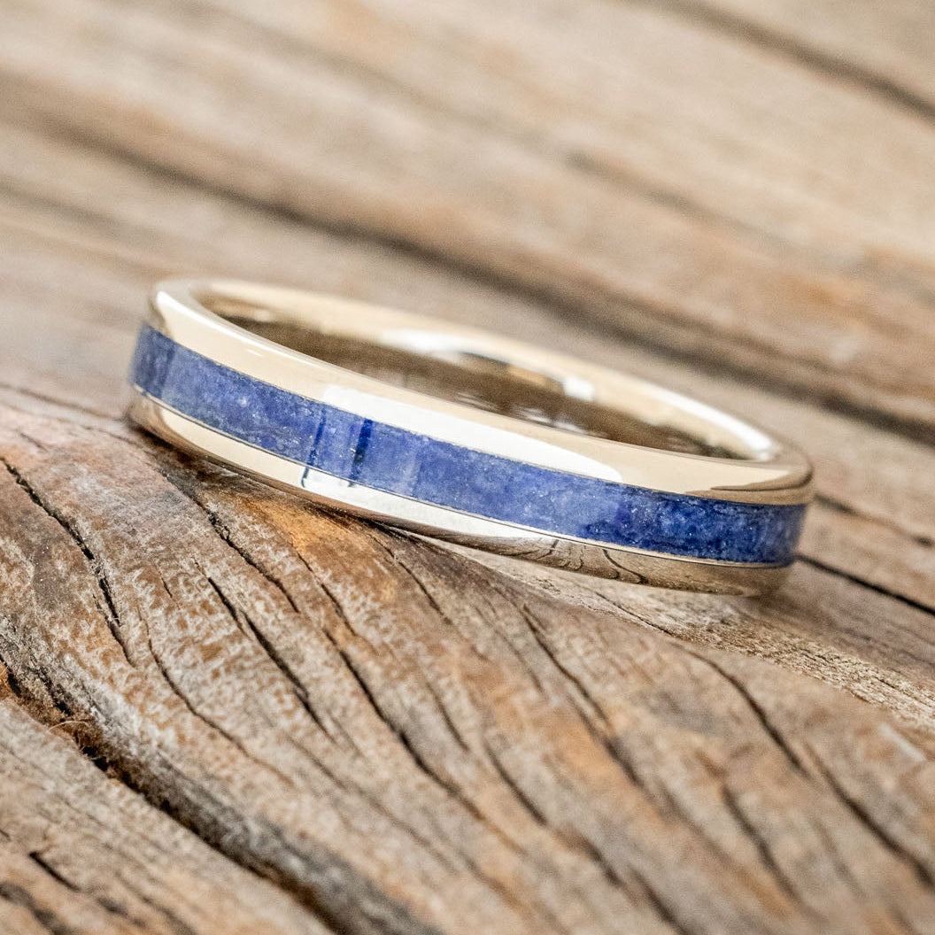 "PERENNA" - LAPIS LAZULI 14K GOLD STACKING BAND-5