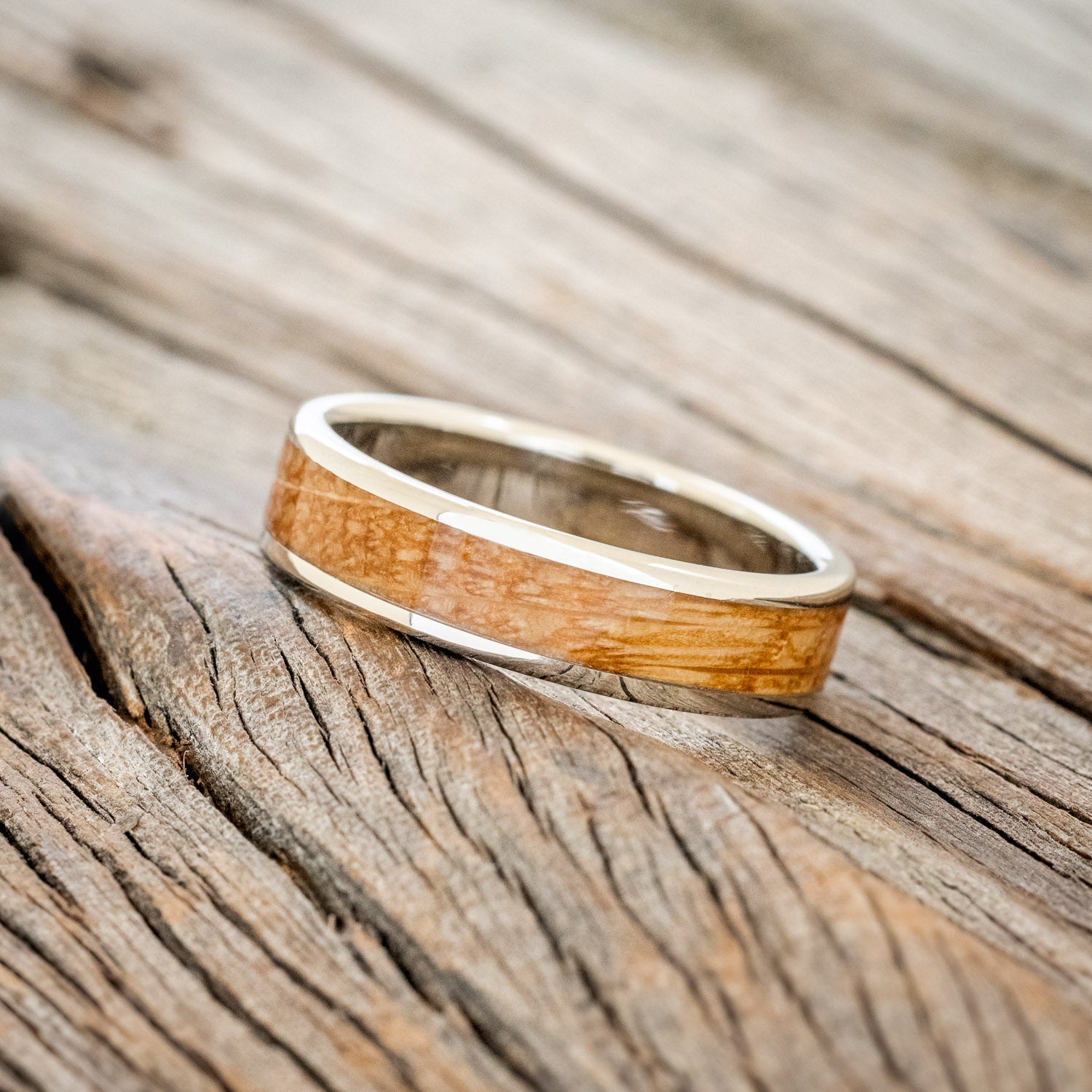 "RAINIER" - WHISKEY BARREL OAK WEDDING RING-2
