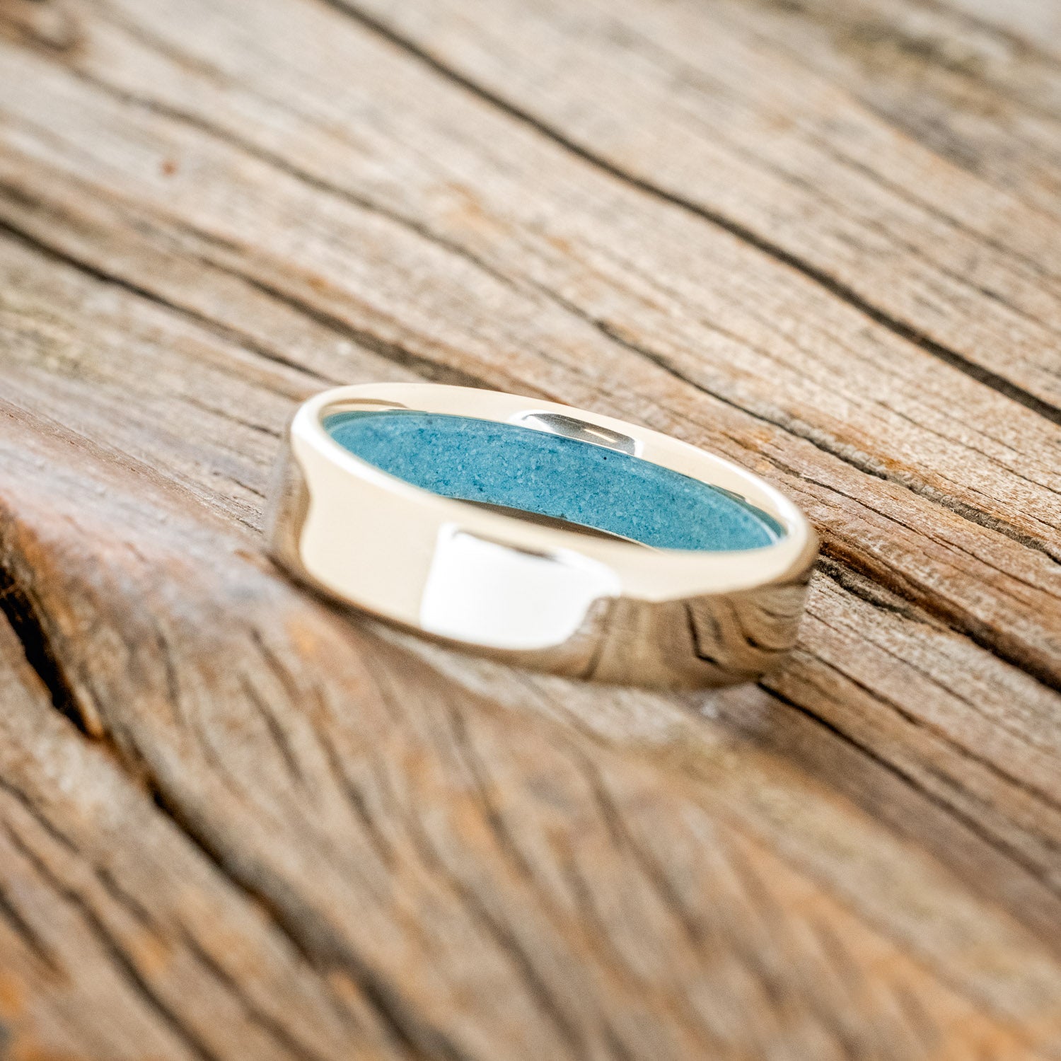 TURQUOISE LINED WEDDING BAND-13
