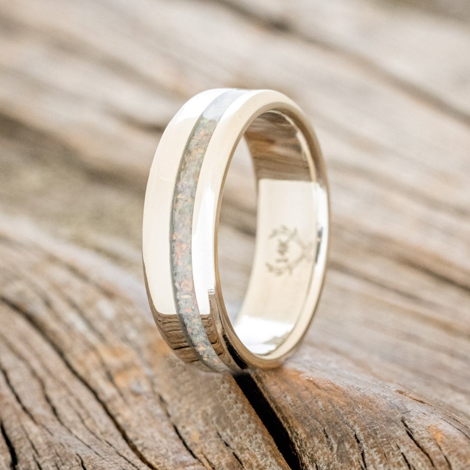 "VERTIGO" - FIRE & ICE OPAL WEDDING BAND-13