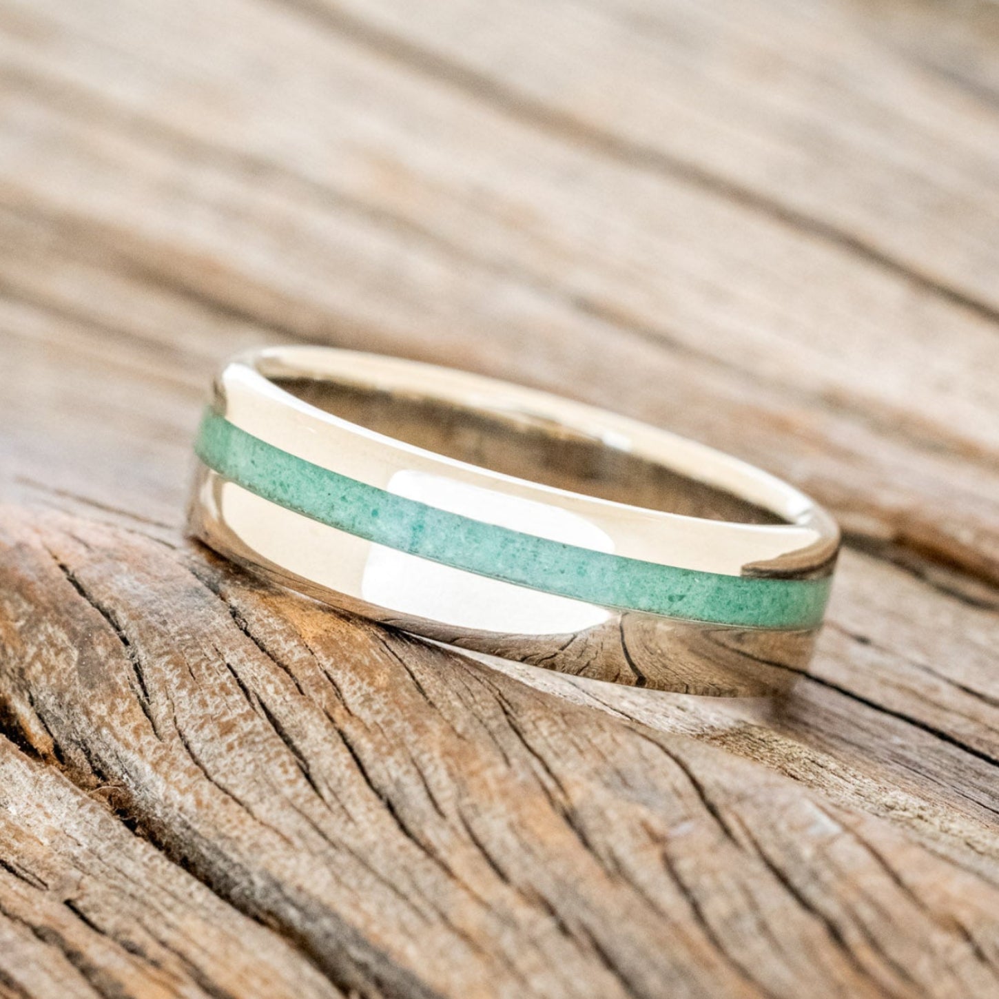 "VERTIGO" - MALACHITE WEDDING RING FEATURING A 14K GOLD BAND-8