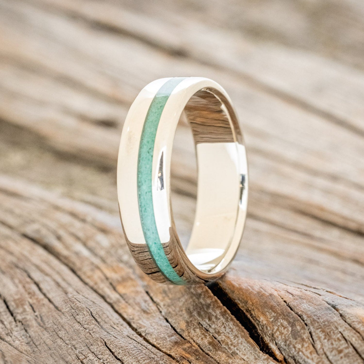 "VERTIGO" - MALACHITE WEDDING RING FEATURING A 14K GOLD BAND-7