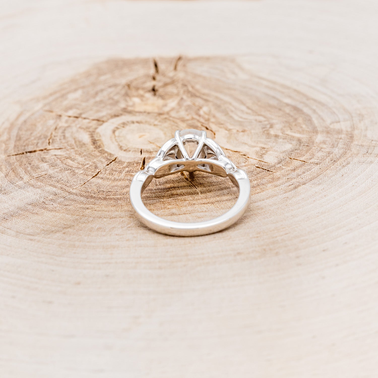 "AIFE" - CELTIC KNOT PEAR CUT MOONSTONE ENGAGEMENT RING-5