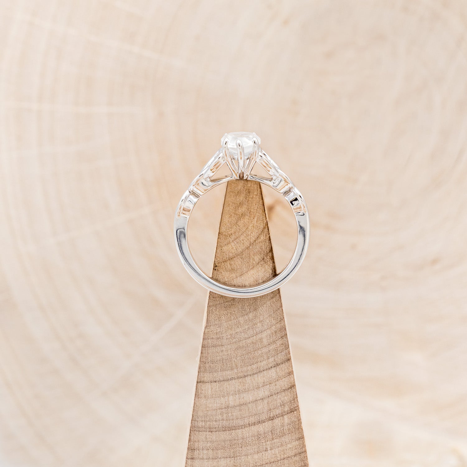 "AIFE" - CELTIC KNOT PEAR CUT MOONSTONE ENGAGEMENT RING-6