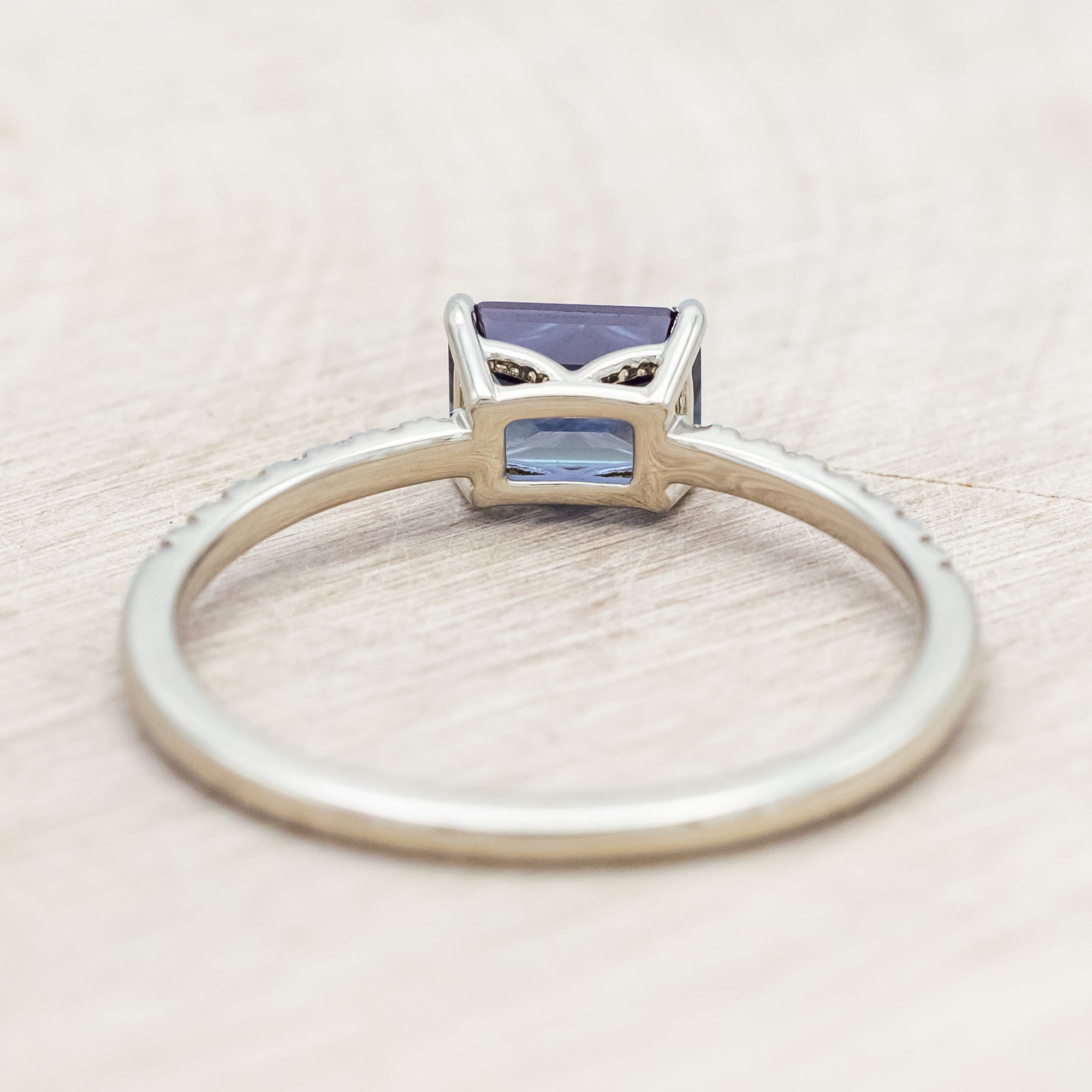 "AMARA" - EMERALD CUT ENGAGEMENT RING WITH DIAMOND ACCENTS-Staghead Designs