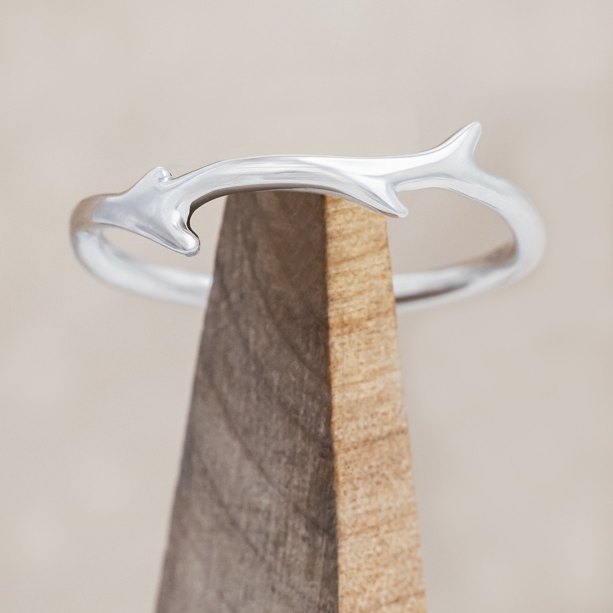 "ARTEMIS" - ROUND CUT ENGAGEMENT RING WITH AN ANTLER-STYLE STACKING BAND-Staghead Designs
