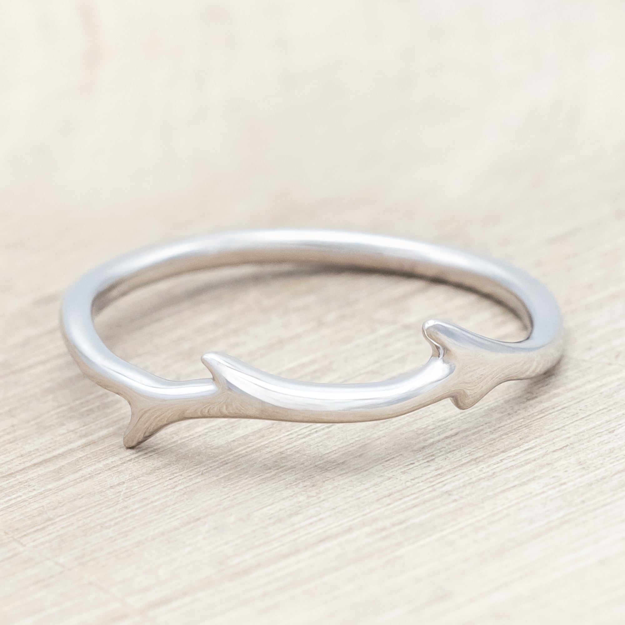 "ARTEMIS" - ROUND CUT ENGAGEMENT RING WITH AN ANTLER-STYLE STACKING BAND-Staghead Designs