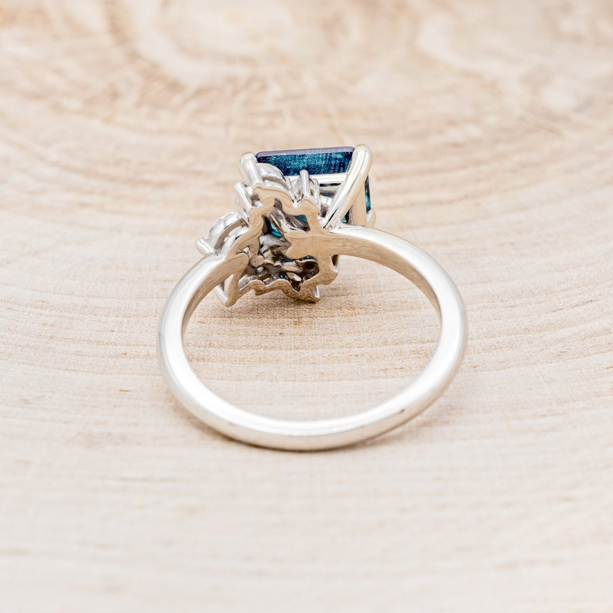 "AURAE" - EMERALD CUT LAB-GROWN ALEXANDRITE ENGAGEMENT RING WITH DIAMOND ACCENTS-11