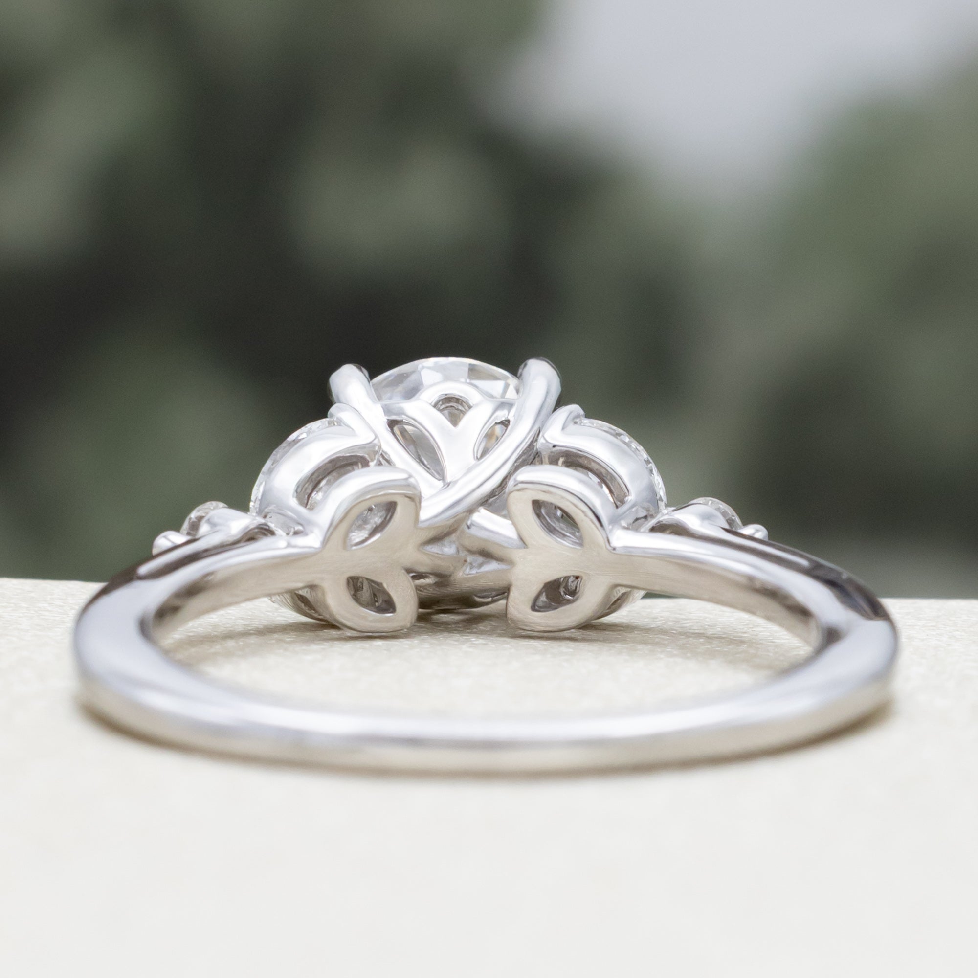 "BLOSSOM" - ROUND CUT ENGAGEMENT RING WITH DIAMOND ACCENTS-Staghead Designs