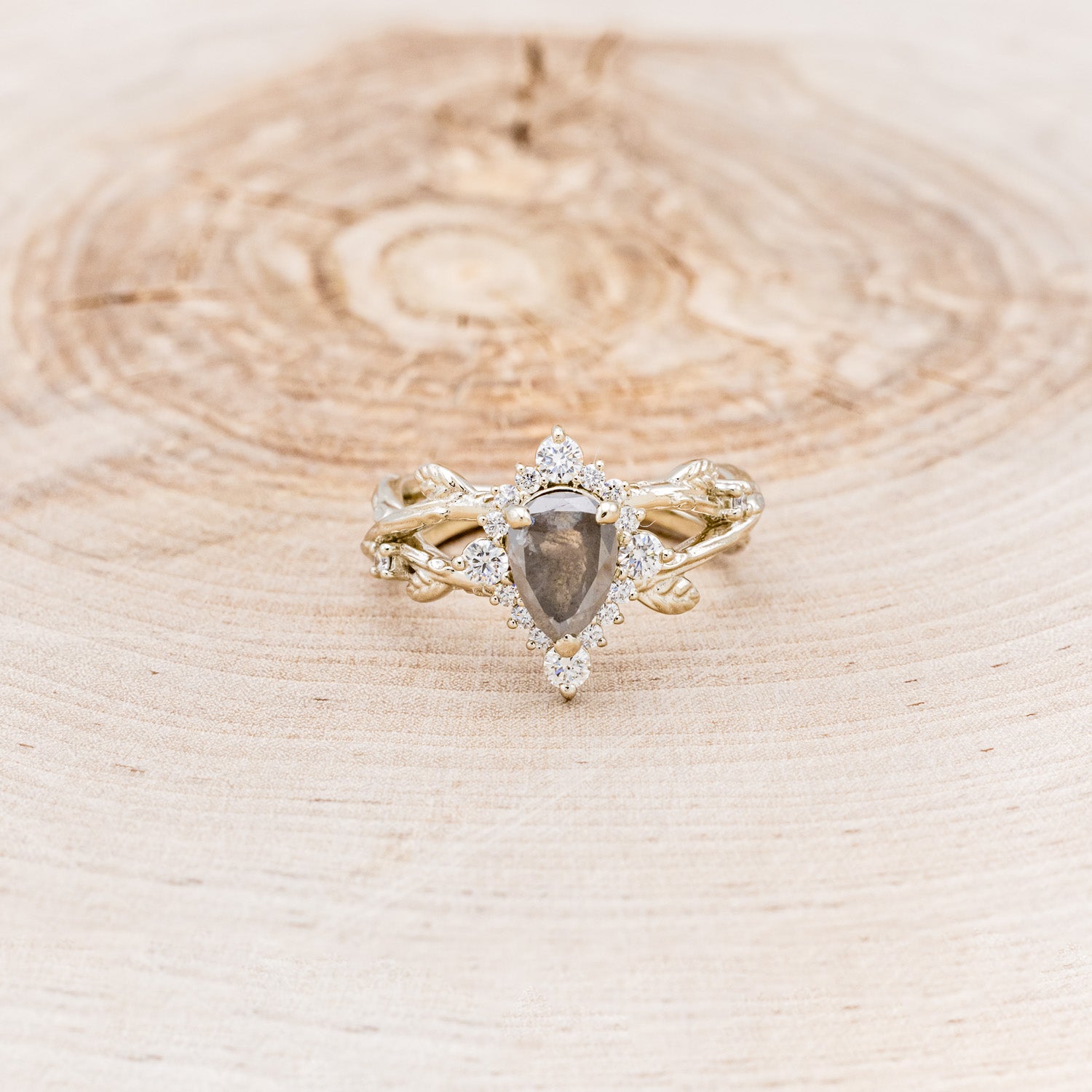 "ARTEMIS ON THE VINE DIVINE" - BRANCH-STYLE ENGAGEMENT RING WITH DIAMOND ACCENTS - MOUNTING ONLY - SELECT YOUR OWN STONE-Staghead Designs