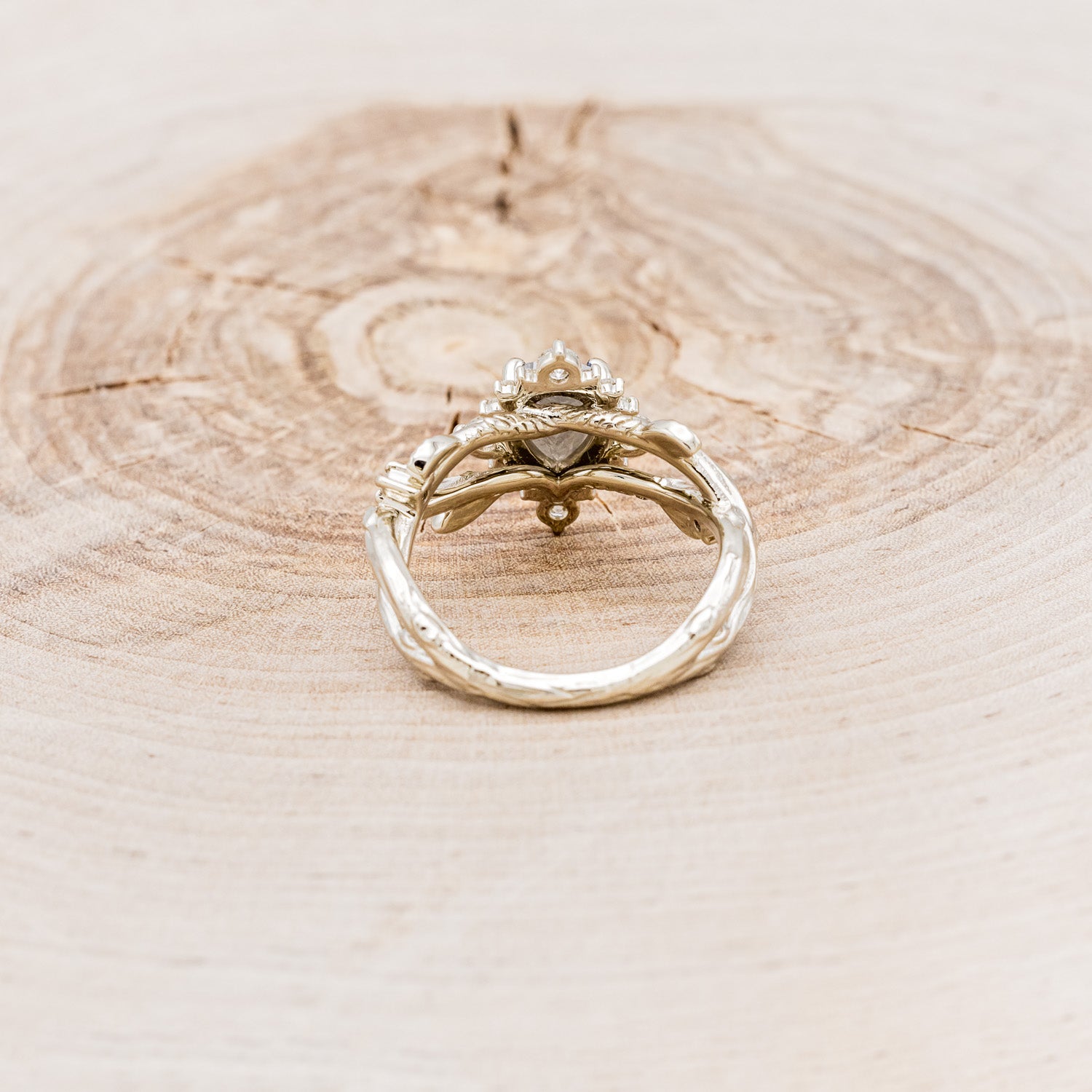 "ARTEMIS ON THE VINE DIVINE" - BRANCH-STYLE ENGAGEMENT RING WITH DIAMOND ACCENTS - MOUNTING ONLY - SELECT YOUR OWN STONE-Staghead Designs