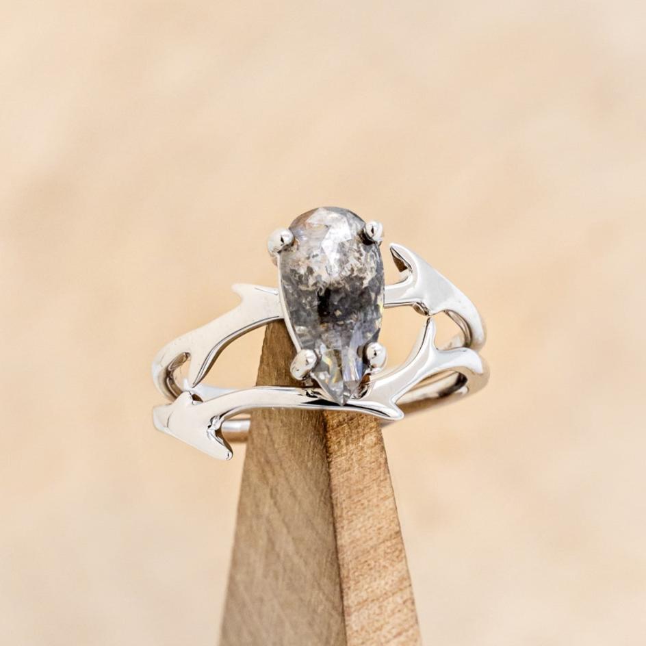 "ARTEMIS" - ENGAGEMENT RING WITH ANTLER-STYLE STACKING BAND - MOUNTING ONLY - SELECT YOUR OWN STONE-2