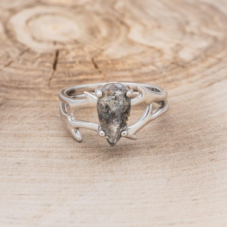 "ARTEMIS" - ENGAGEMENT RING WITH ANTLER-STYLE STACKING BAND - MOUNTING ONLY - SELECT YOUR OWN STONE-22