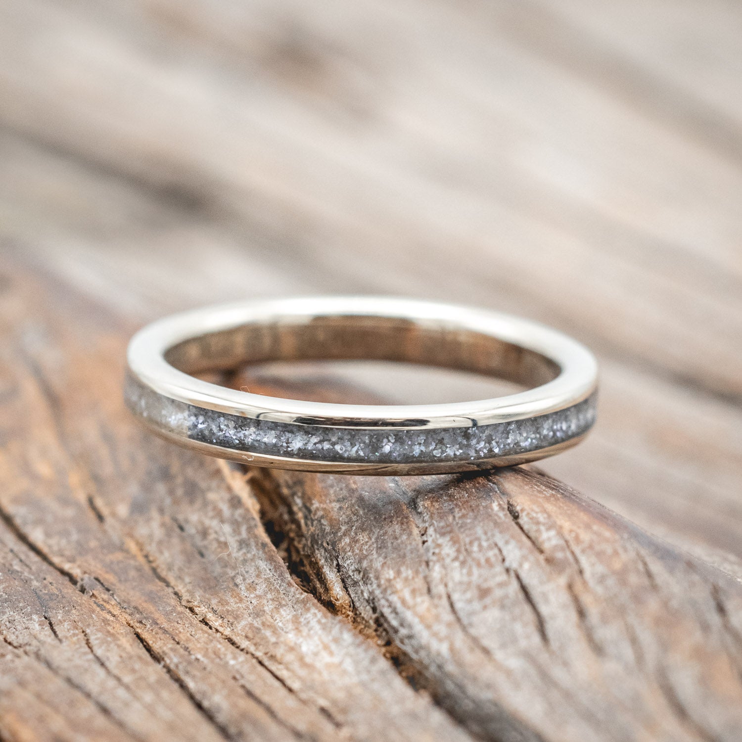 "COSMO" - MATCHING SET OF ANTLER & DIAMOND DUST WEDDING BANDS-Staghead Designs