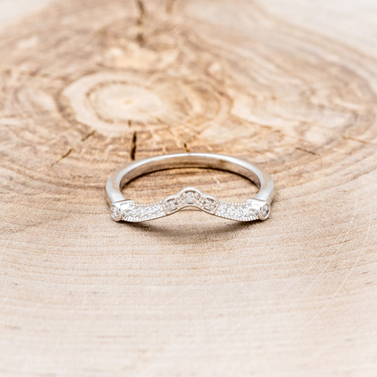 "EILEEN" - ROUND CUT MONTANA SAPPHIRE ENGAGEMENT RING WITH DIAMOND ACCENTS & TRACER-12