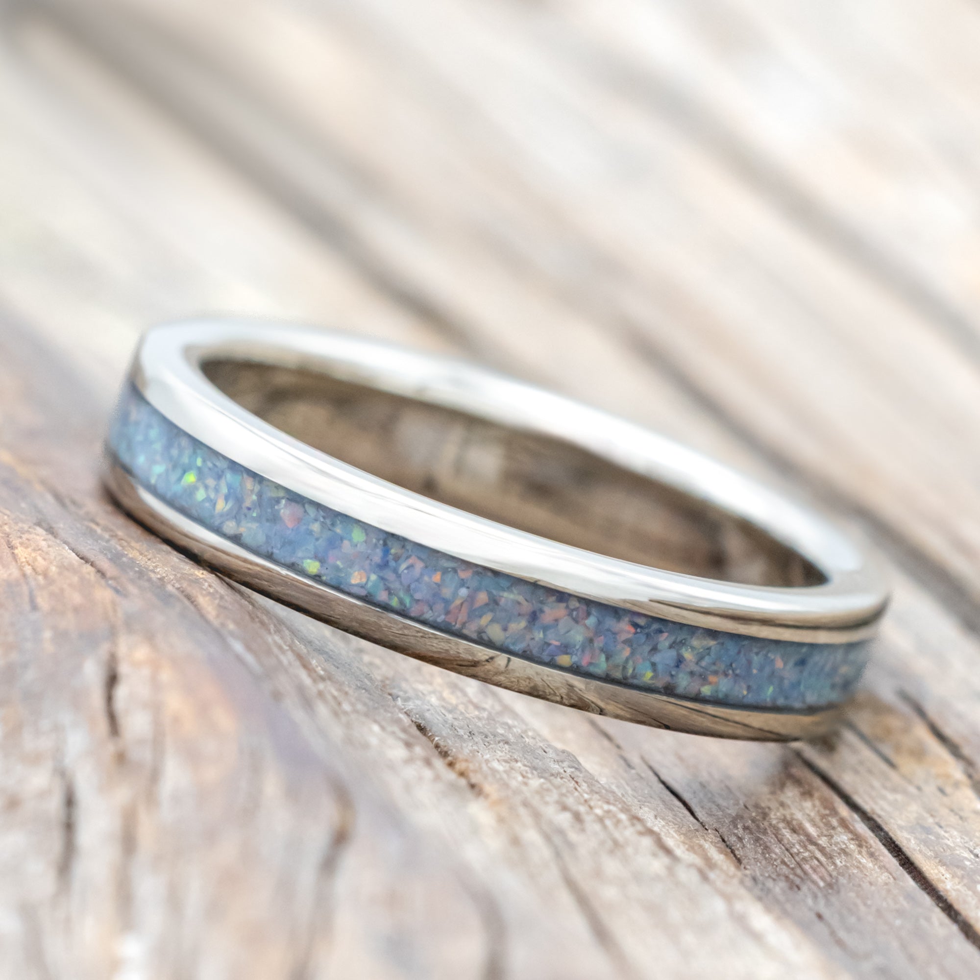 "ETERNA" - COTTON CANDY OPAL STACKING BAND-Staghead Designs