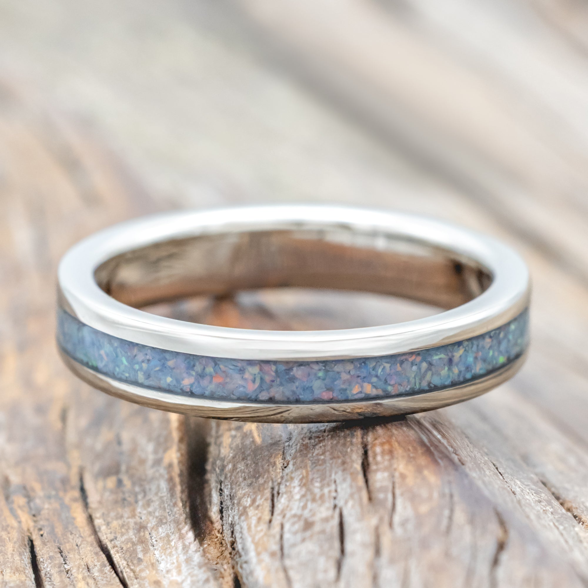 "ETERNA" - COTTON CANDY OPAL STACKING BAND-Staghead Designs