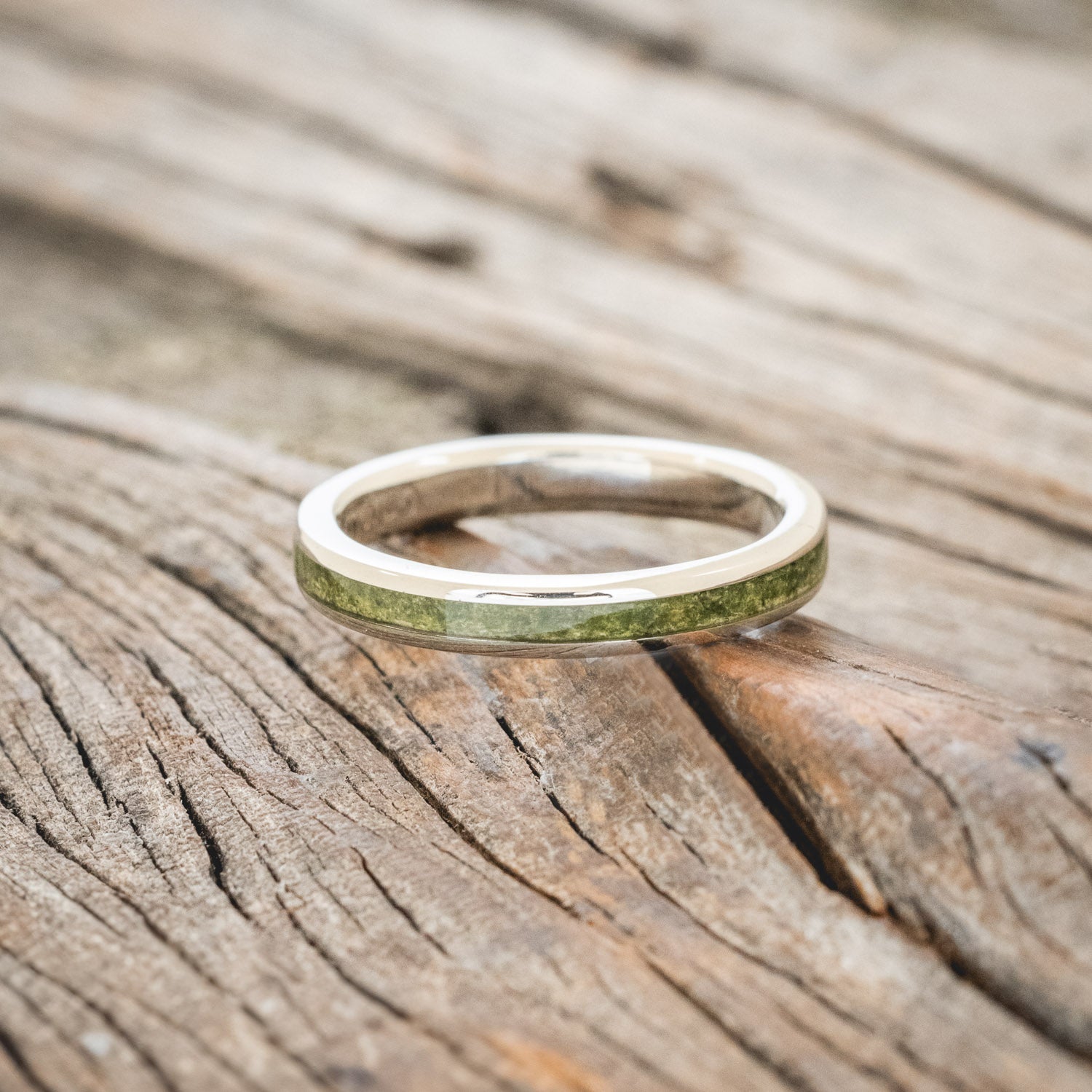 "ETERNA" - MOSS INLAY STACKING BAND-7