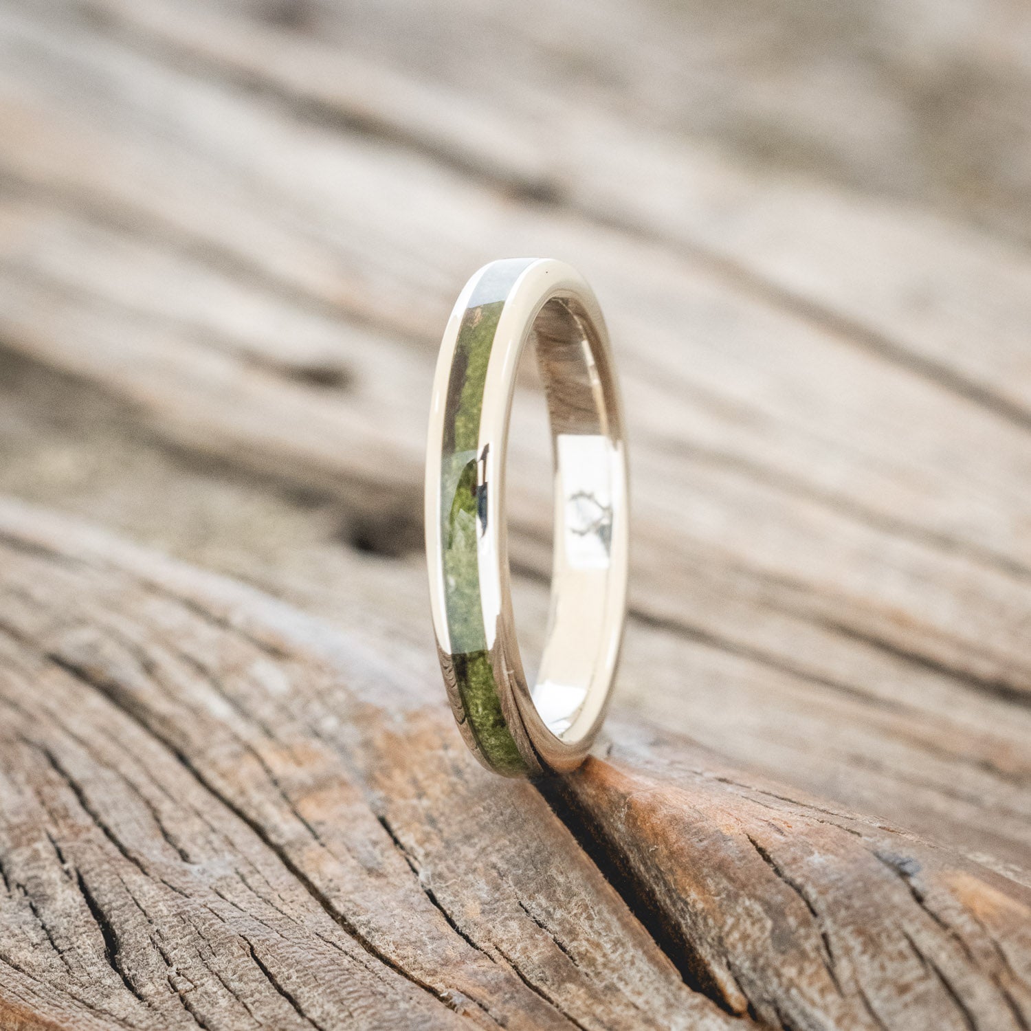 "ETERNA" - MOSS INLAY STACKING BAND-5