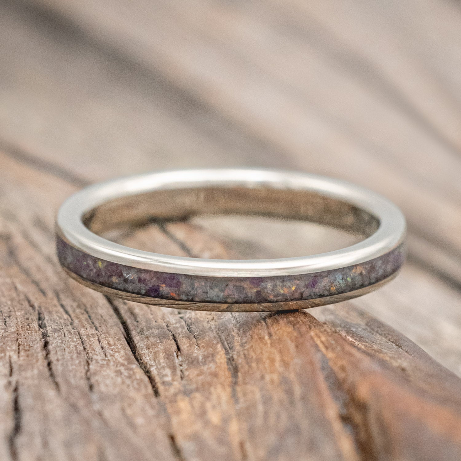 "ETERNA" - SUGILITE WITH FIRE & ICE OPAL STACKING BAND-Staghead Designs