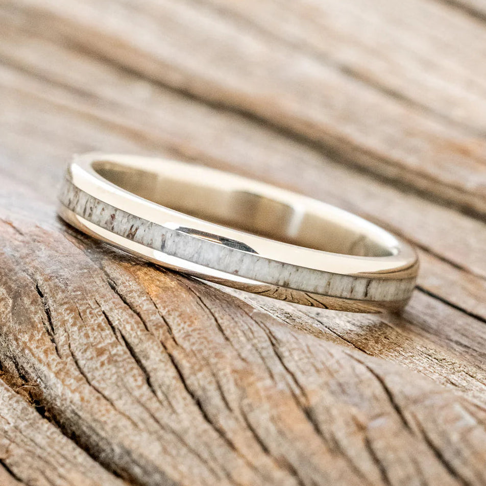 "ETERNA" - ANTLER STACKING BAND - 14K WHITE GOLD - SIZE 5 1/4-Staghead Designs