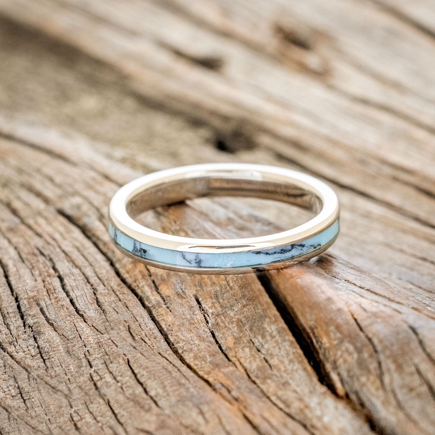 "ETERNA" - TURQUOISE & BLACK MATRIX TRUSTONE STACKING BAND-12