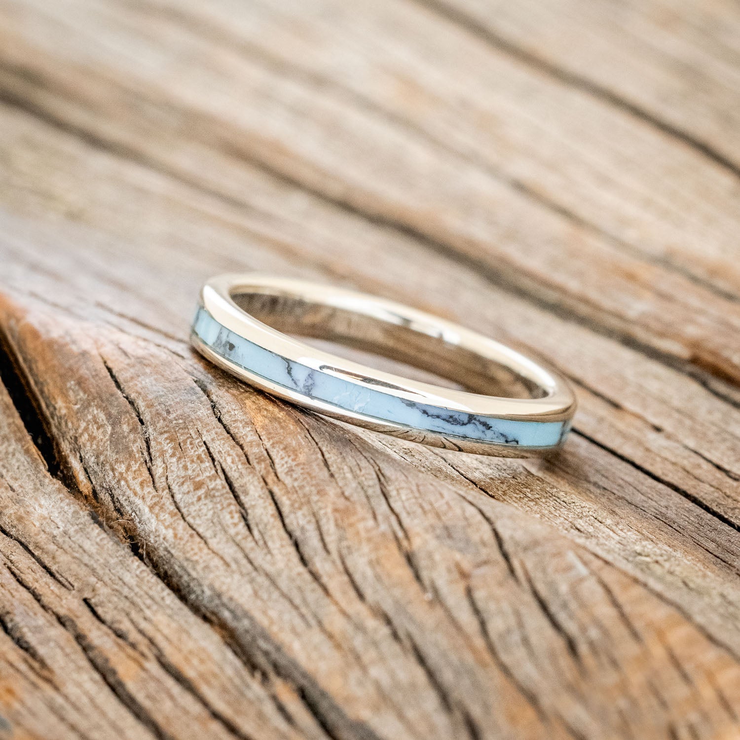 "ETERNA" - TURQUOISE & BLACK MATRIX TRUSTONE STACKING BAND-11