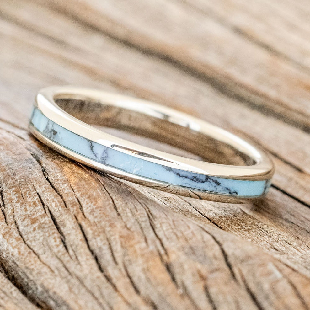 "ETERNA" - TURQUOISE & BLACK MATRIX TRUSTONE STACKING BAND-11