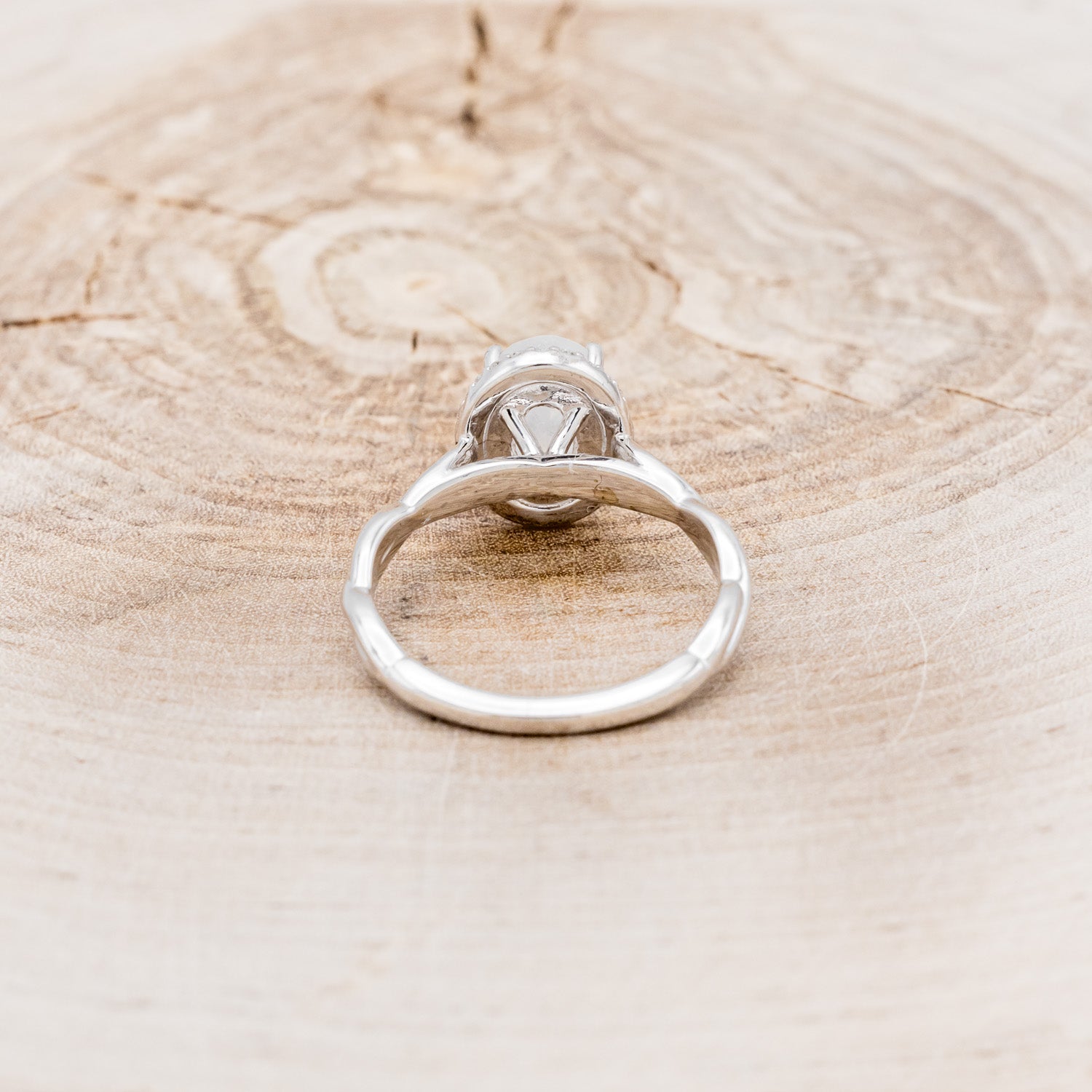 "EVERLEIGH" - OVAL MOONSTONE ENGAGEMENT RING WITH DIAMOND HALO-11