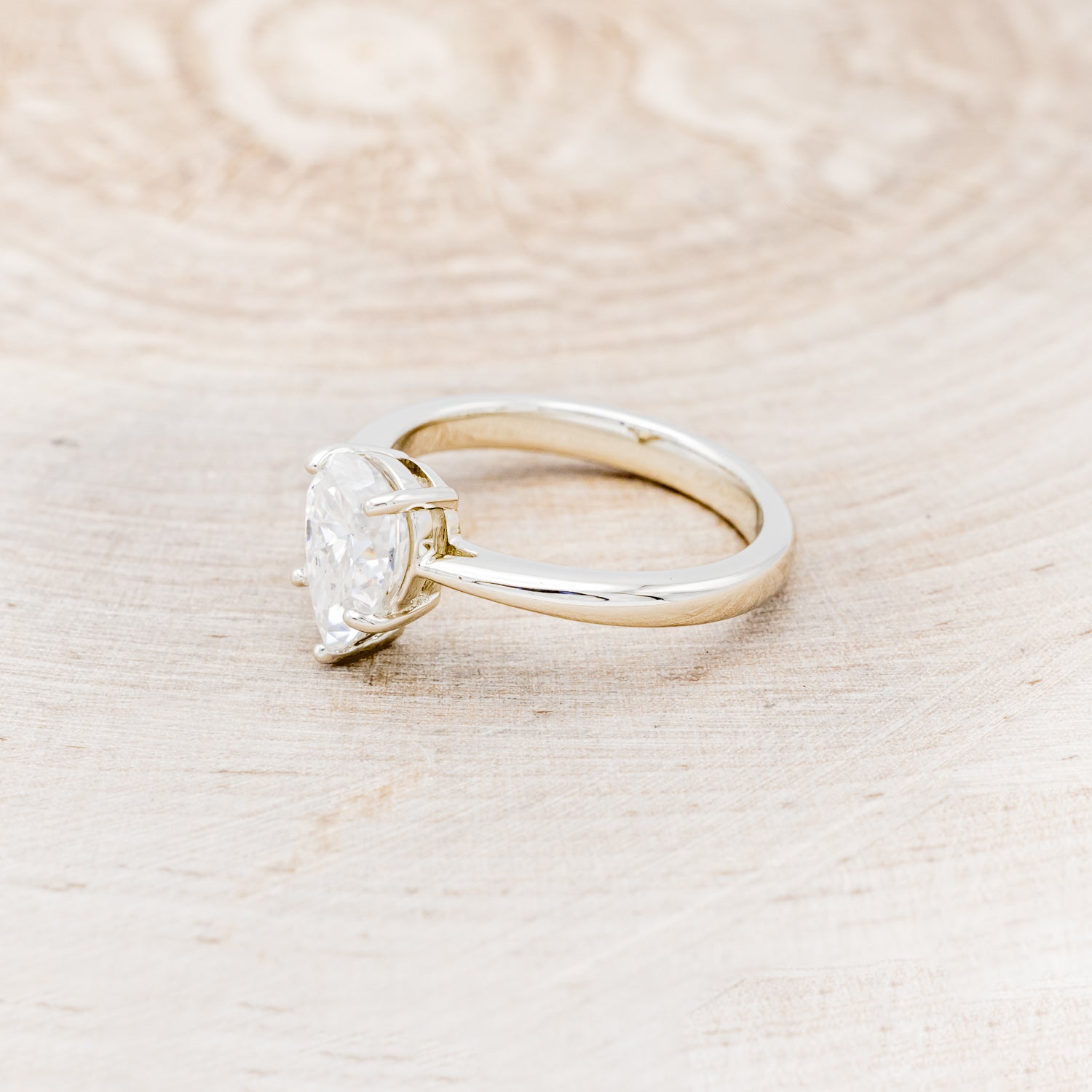 5 PRONG PEAR-SHAPED MOISSANITE SOLITAIRE ENGAGEMENT RING-9