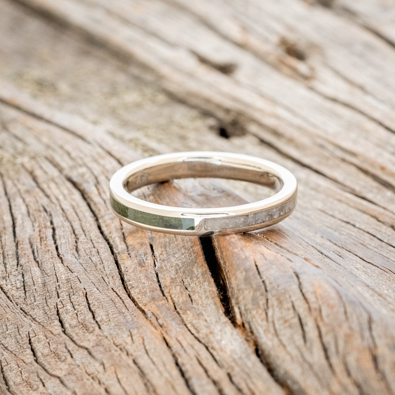 "HARMONY" - MOSS & MOONSTONE SPLIT STACKING BAND-3