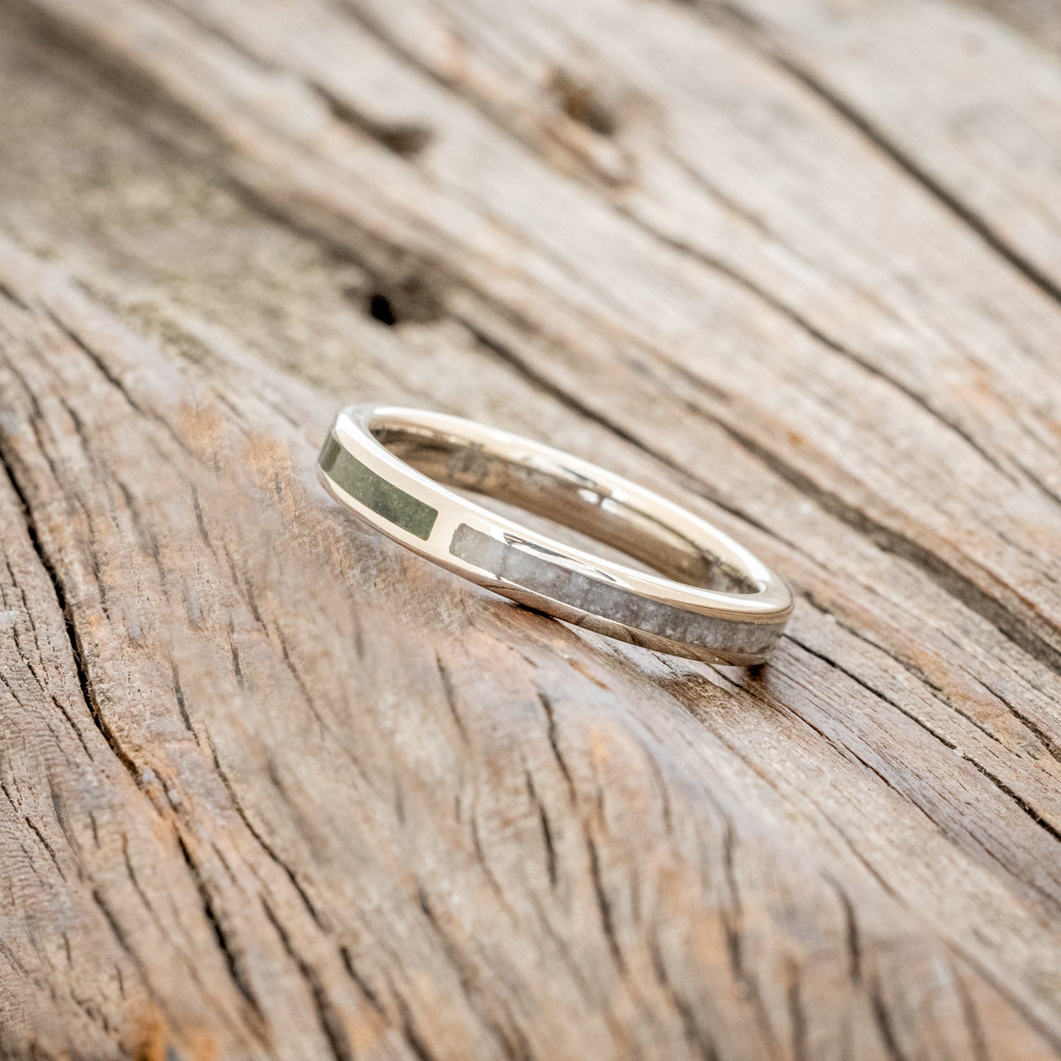 "HARMONY" - MOSS & MOONSTONE SPLIT STACKING BAND-2