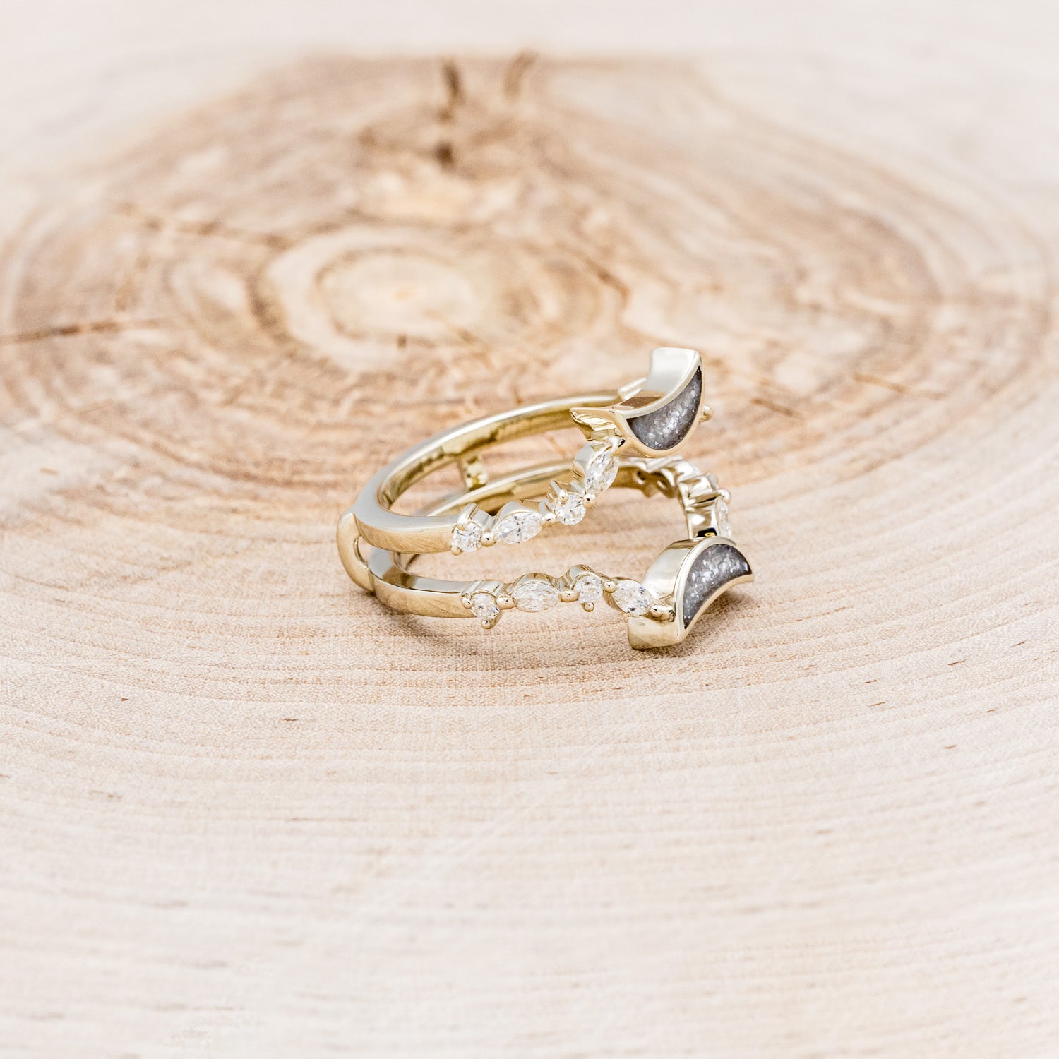 "HECATE" - DIAMOND DUST MOON RING GUARD WITH DIAMOND ACCENTS-8