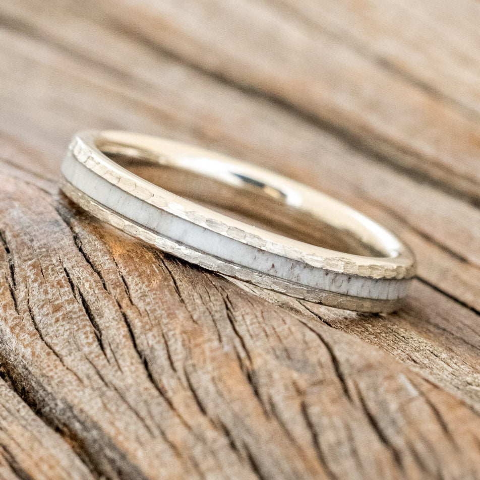 "ETERNA" - ANTLER STACKING BAND WITH A HAMMERED FINISH-14