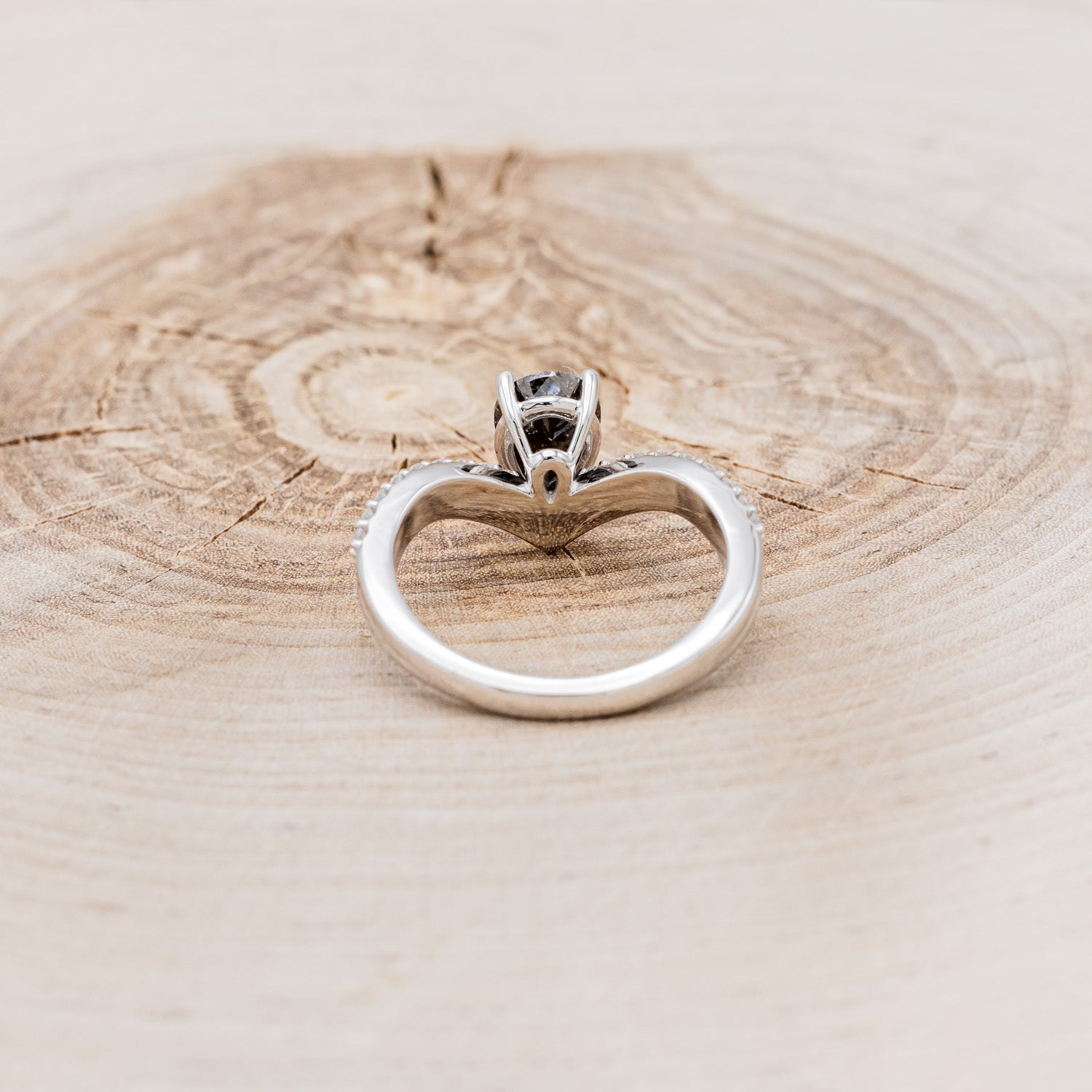 "IO" - PEAR-SHAPED SALT & PEPPER DIAMOND ENGAGEMENT RING-5