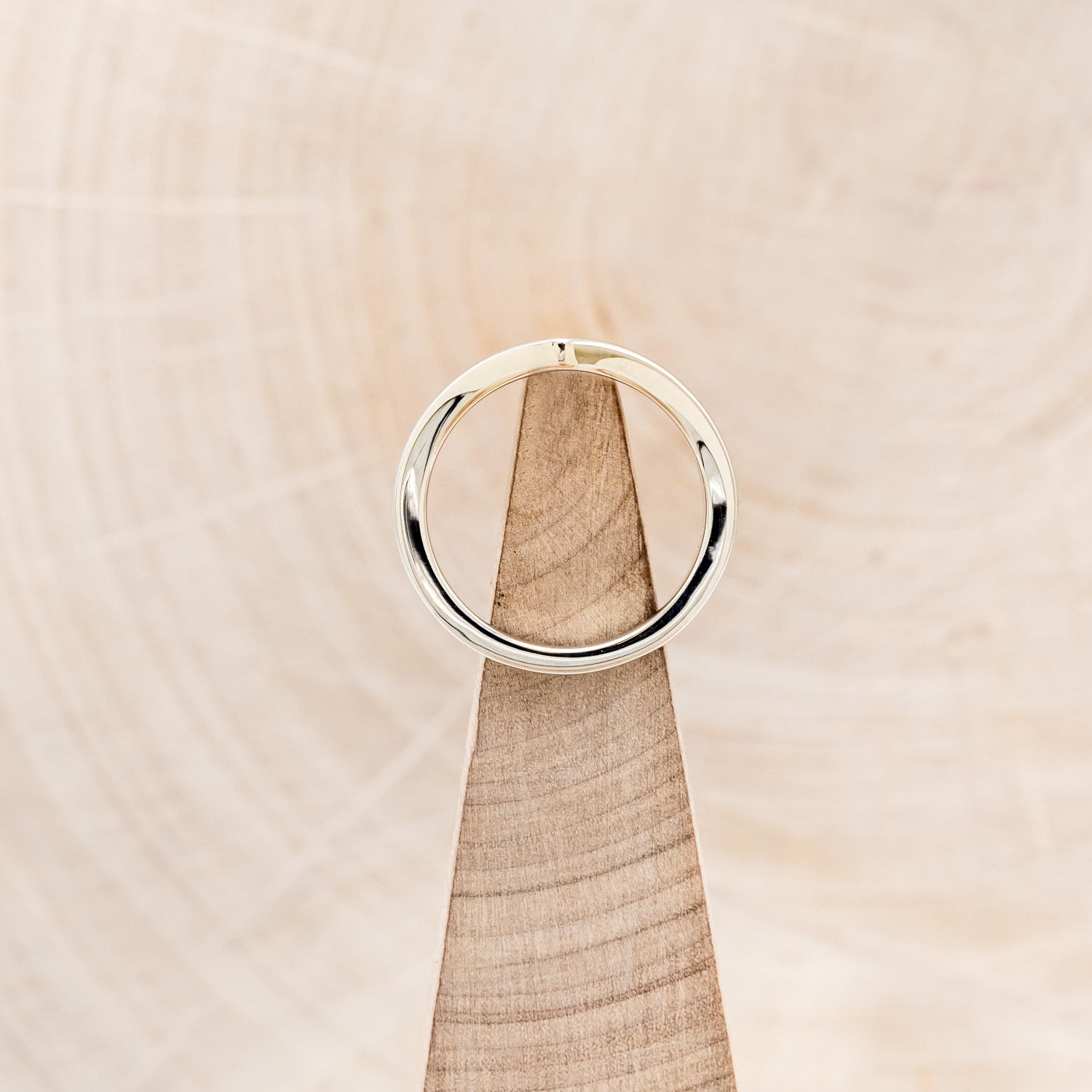 "KIDA" - BUCKEYE BURL WOOD & TURQUOISE INLAYS STACKING BAND-6