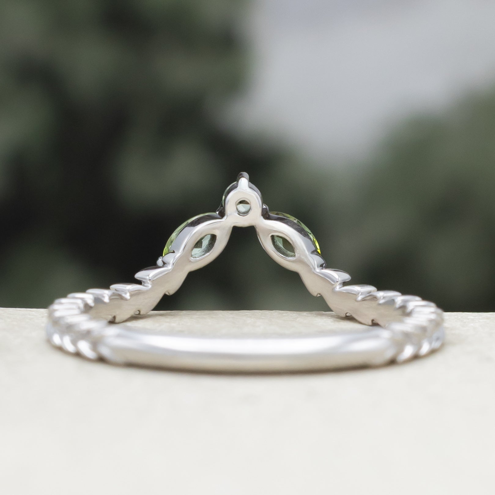 "Laurel" - Vine-Style Tracer With Tourmaline & Montana Sapphire Or All Diamond Accents
