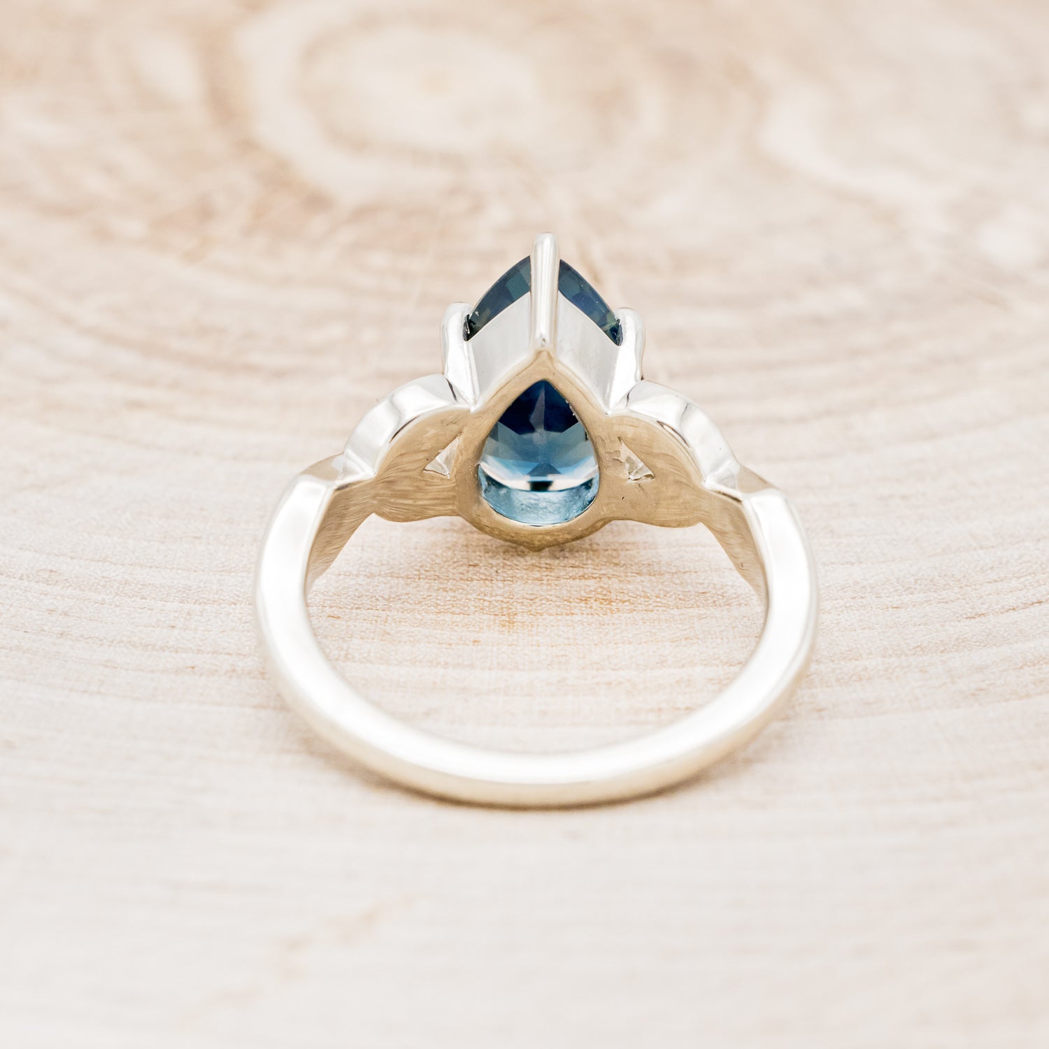 "LUCIA" - ENGAGEMENT RING WITH DIAMOND ACCENTS & TWO INLAYS - MOUNTING ONLY - SELECT YOUR OWN STONE-Staghead Designs