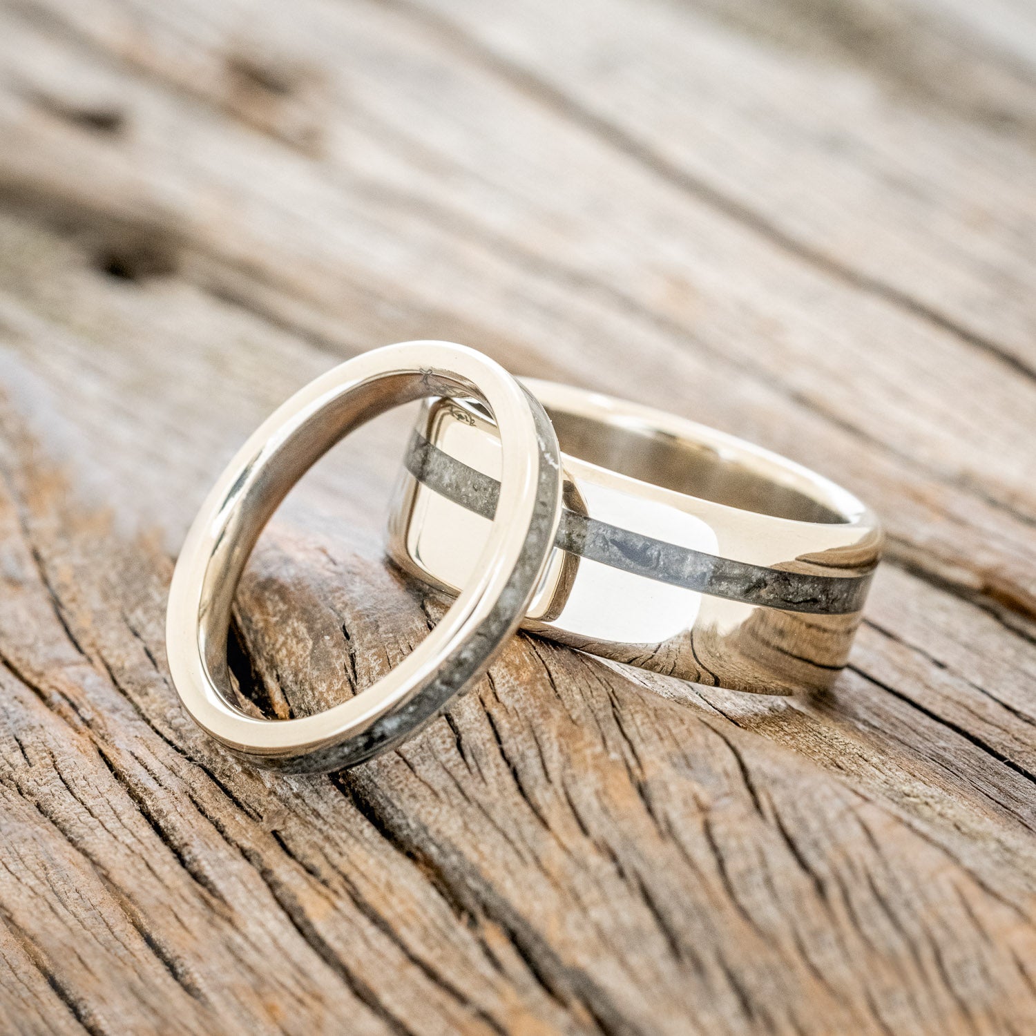 "VERTIGO" - MATCHING SET OF MOONSTONE WEDDING BANDS-8